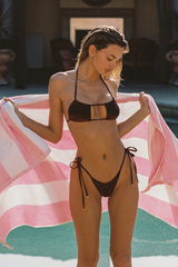 Hayman Thong Bikini Bottoms - Merlot - White Sands