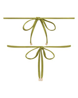 Noosa String Bikini Top - Olive - White Sands