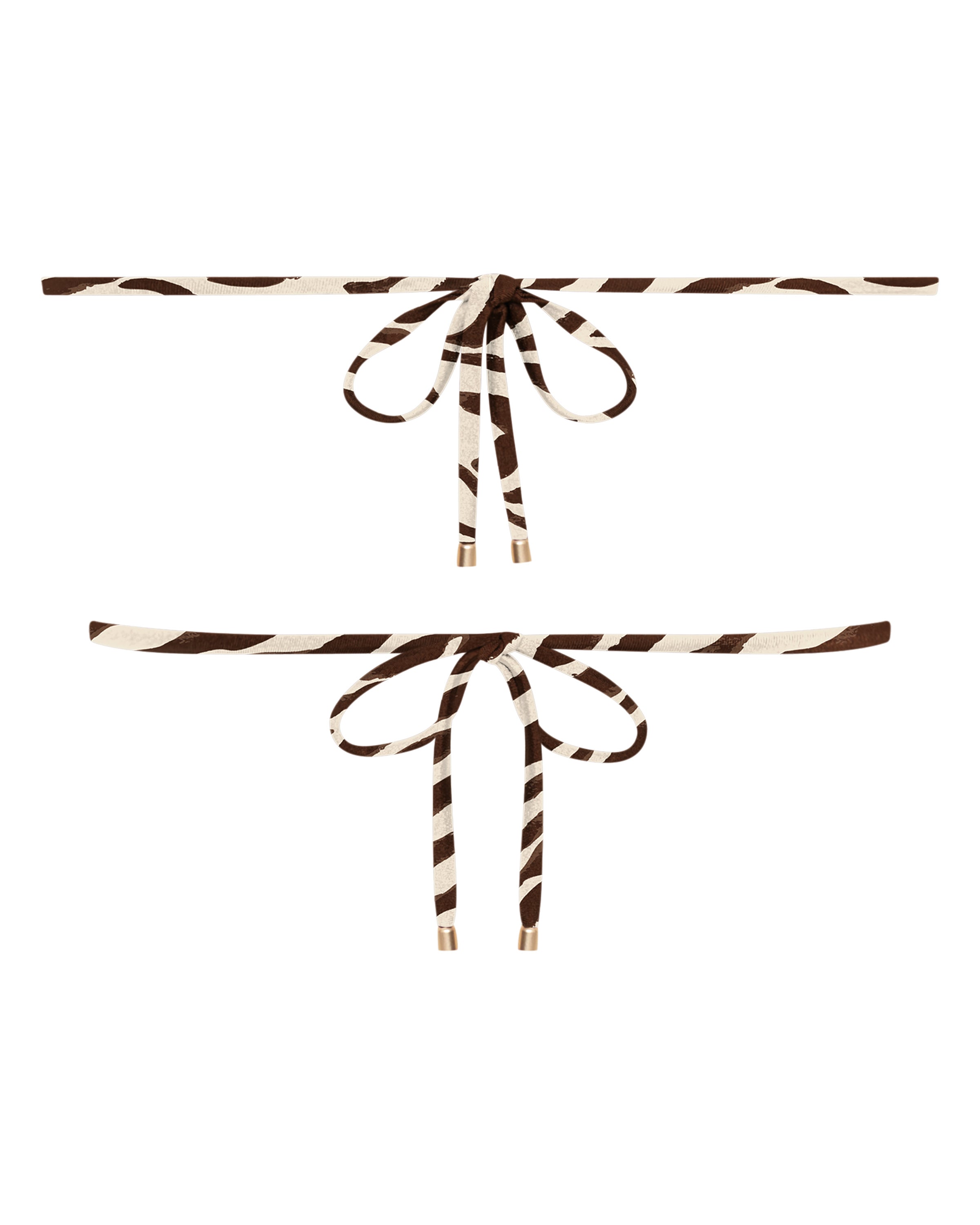 Noosa String Bikini Top - Tiger - White Sands