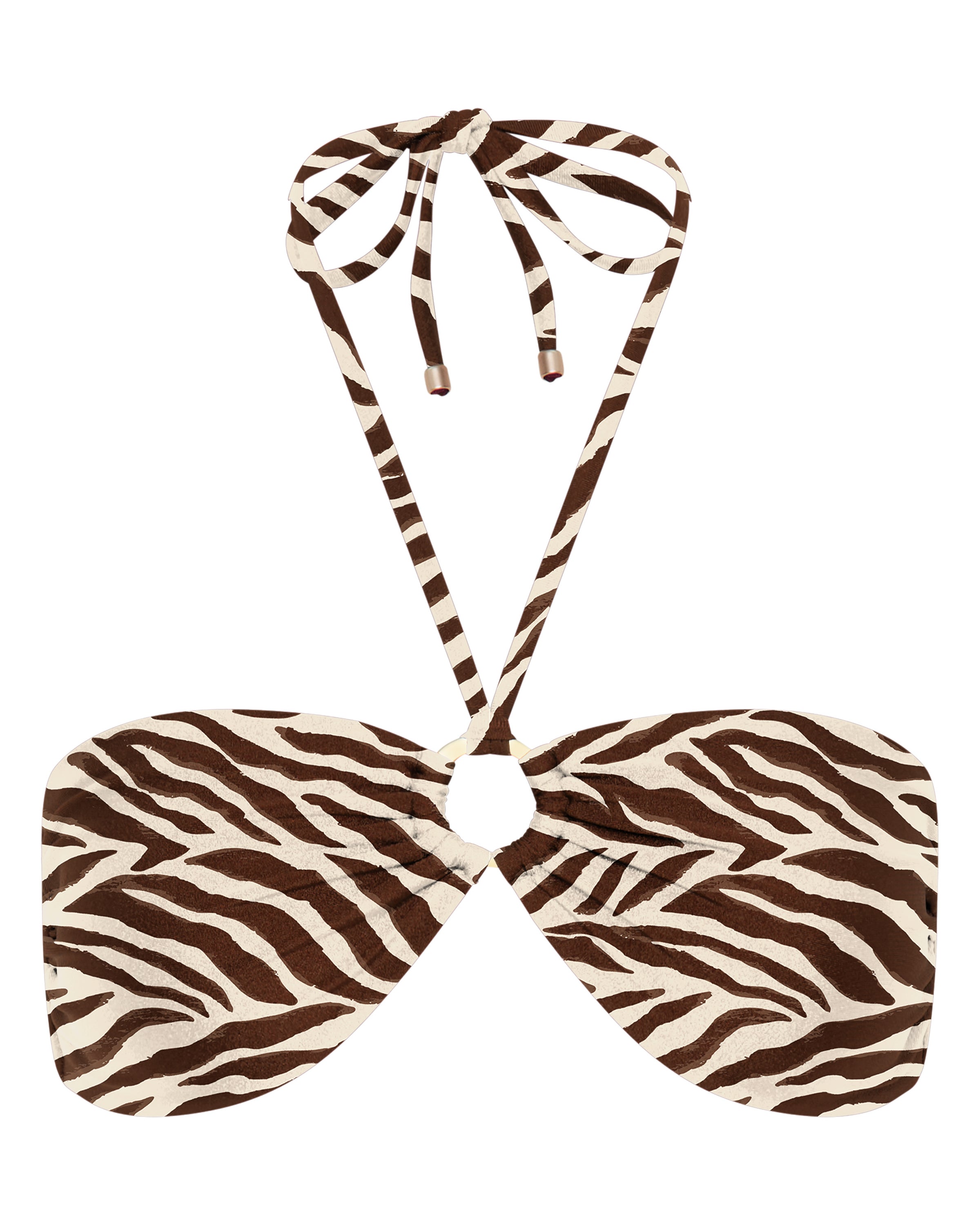Mia Strapless Bandeau Bikini Top - Tiger - White Sands
