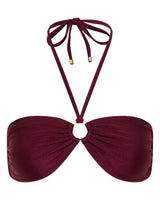 Mia Bandeau Bikini Top - Merlot - White Sands