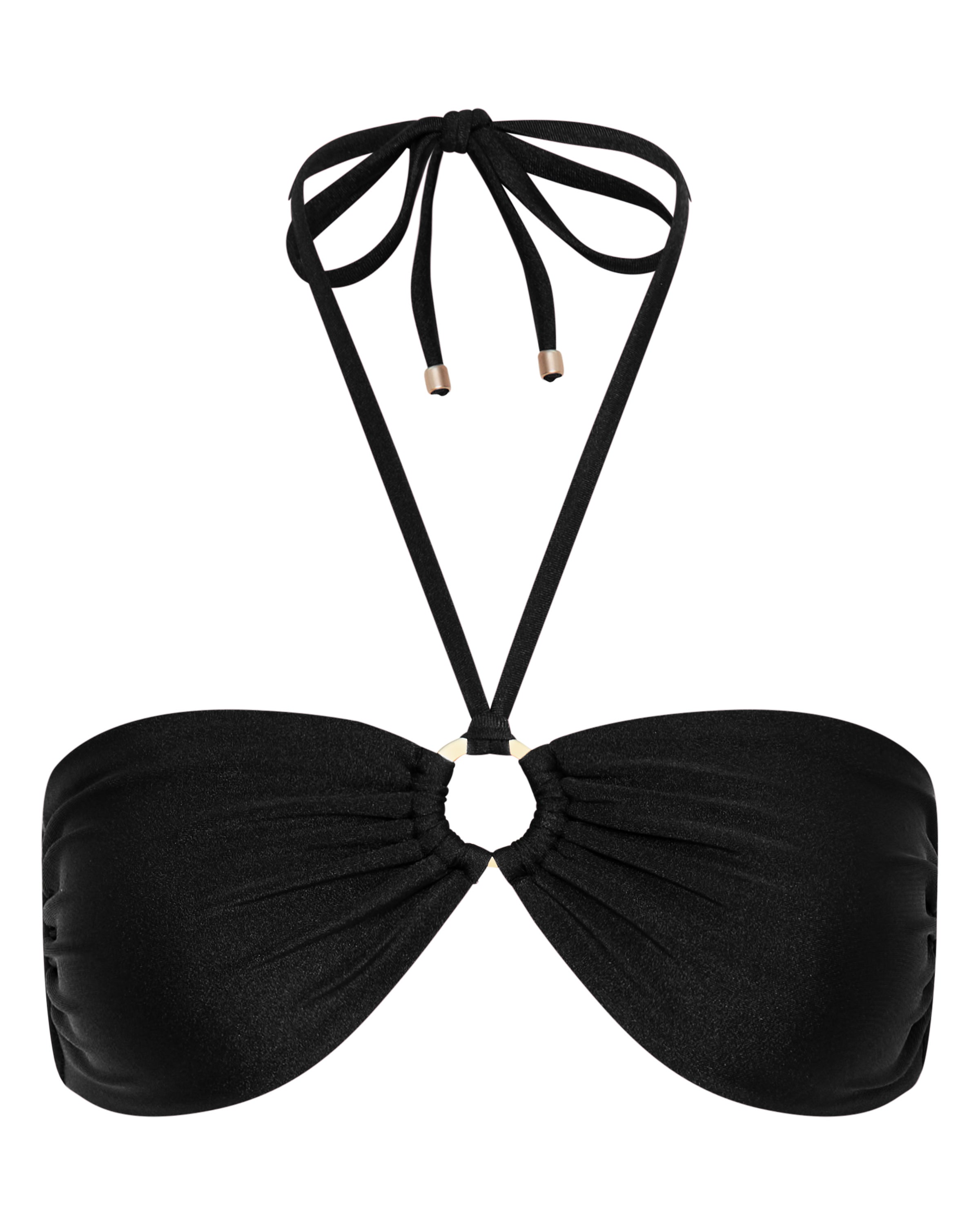 Mia Strapless Bandeau Bikini Top - Black - White Sands