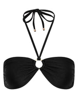 Mia Strapless Bandeau Bikini Top - Black - White Sands