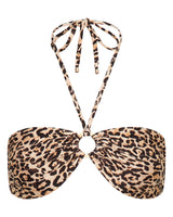 Mia Strapless Bandeau Bikini Top - Leopard - White Sands