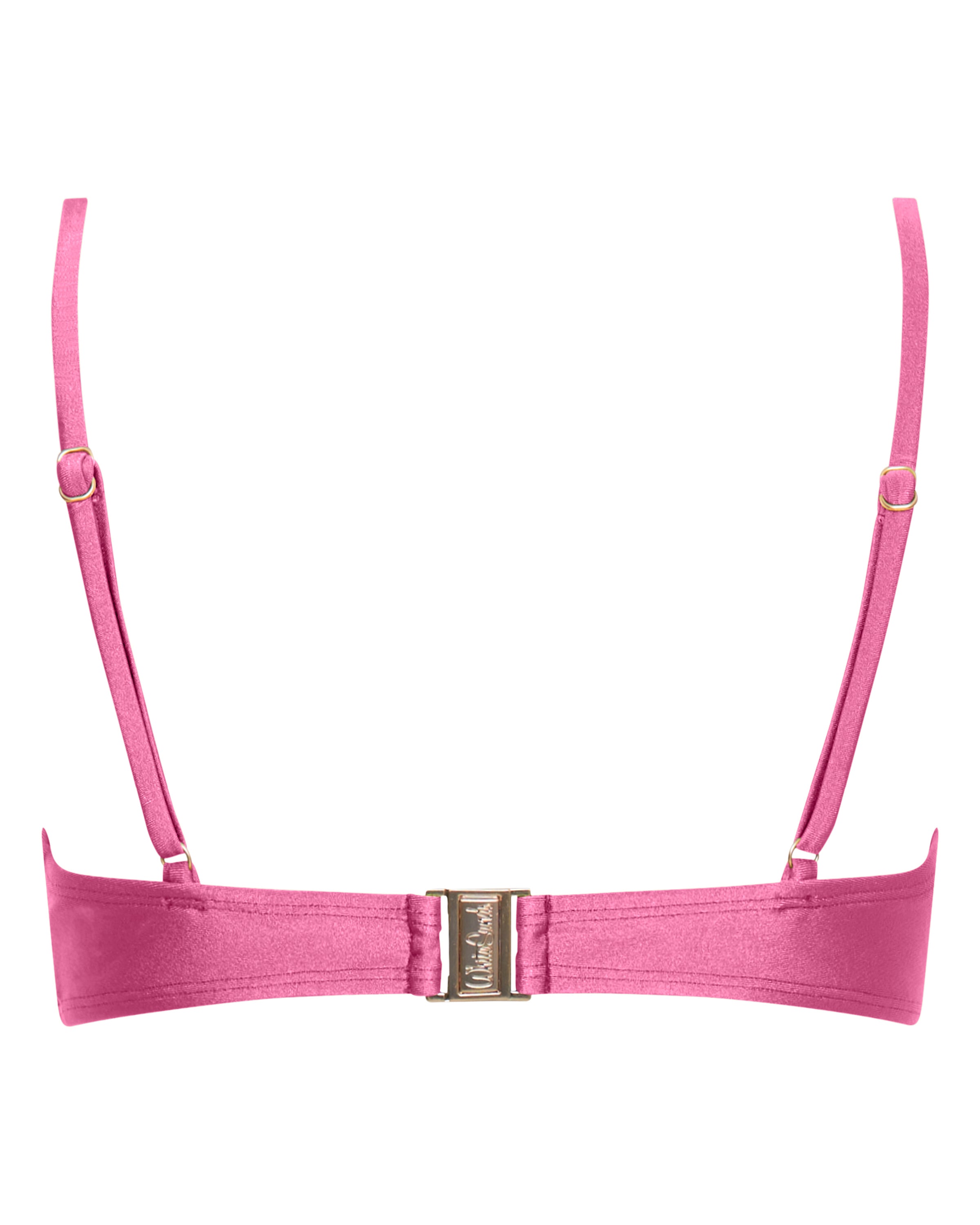 Lucy Scoop Bikini Top - Peony - White Sands