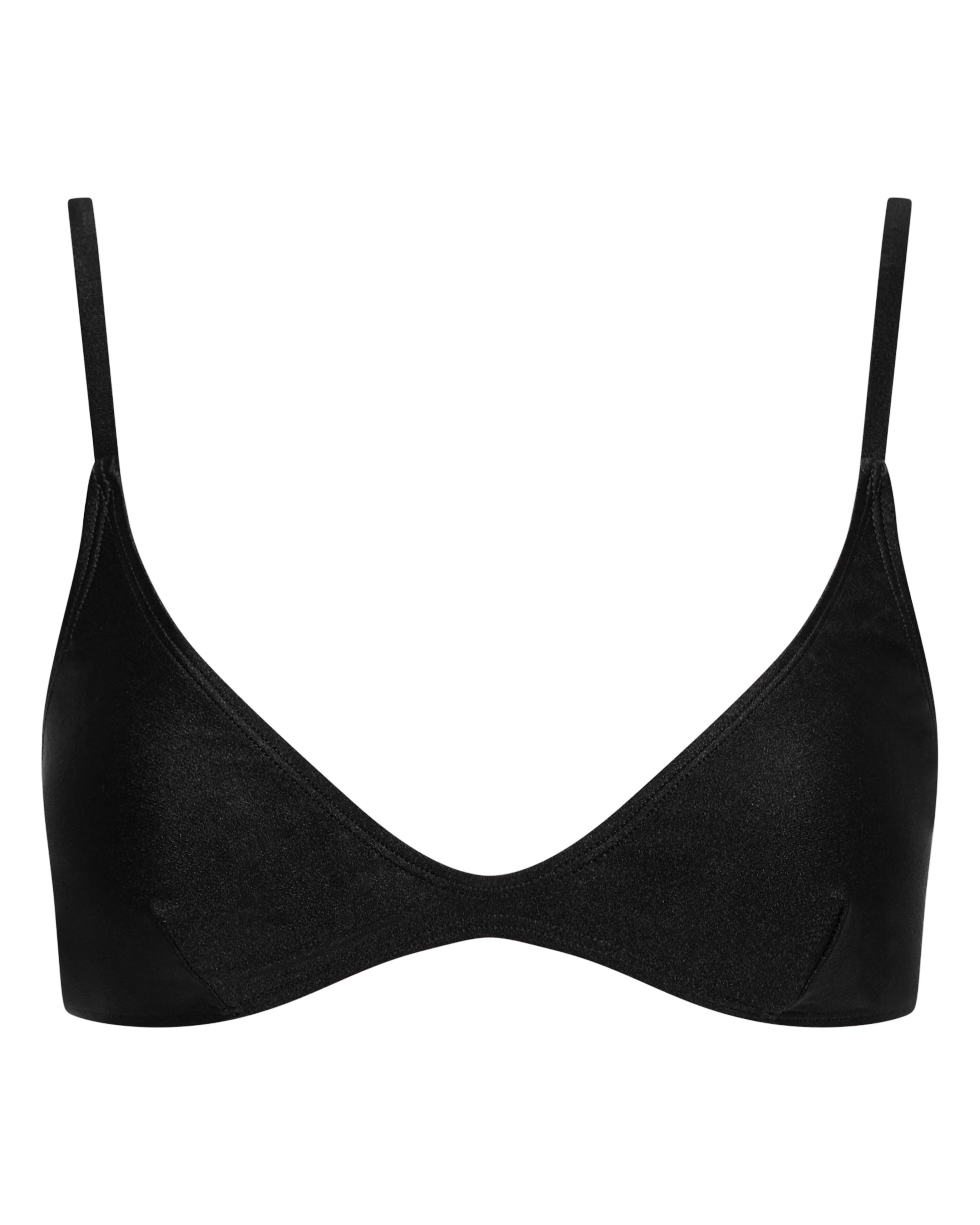 Lucy Scoop Bikini Top - Black - White Sands