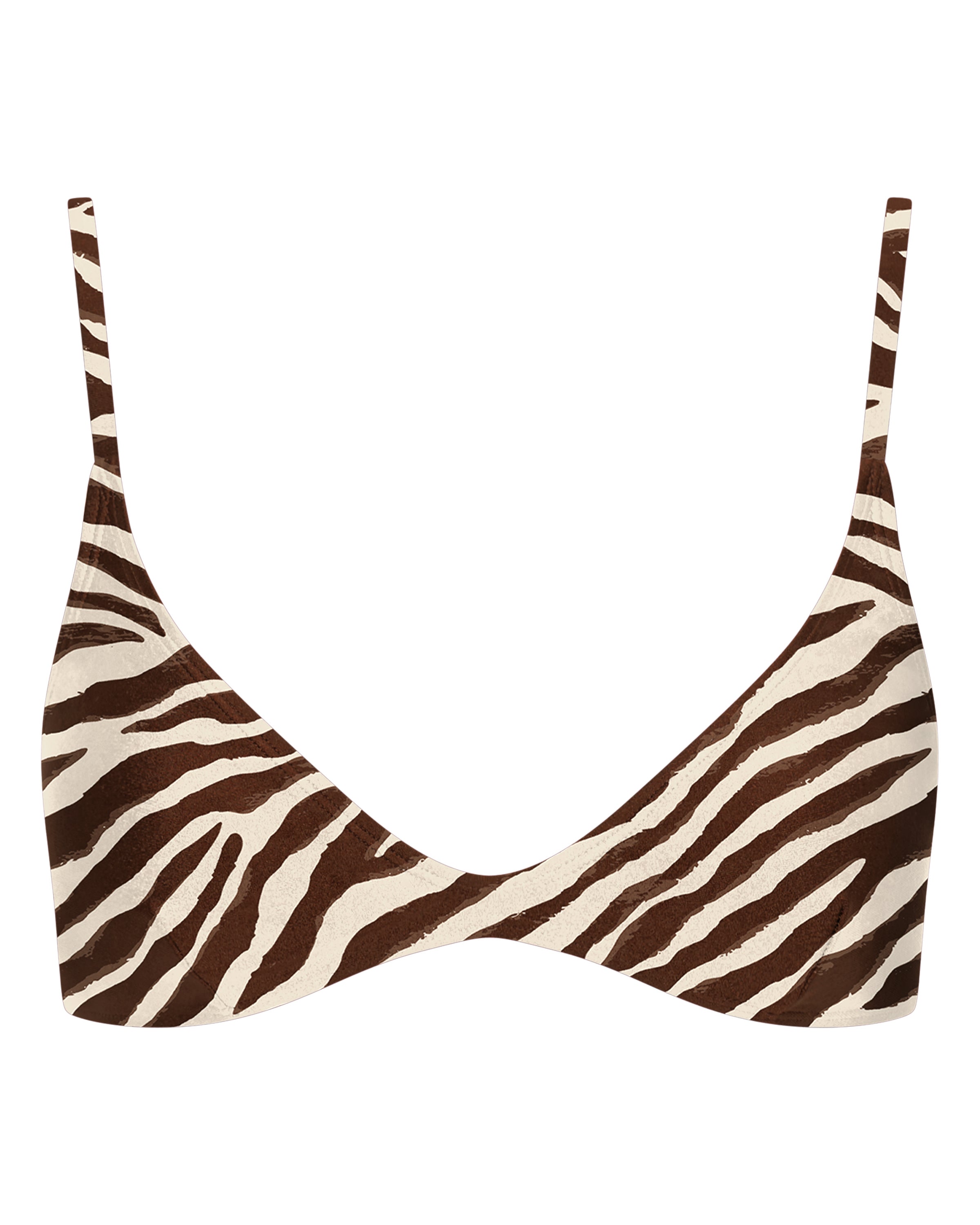 Lucy Scoop Bikini Top - Tiger - White Sands