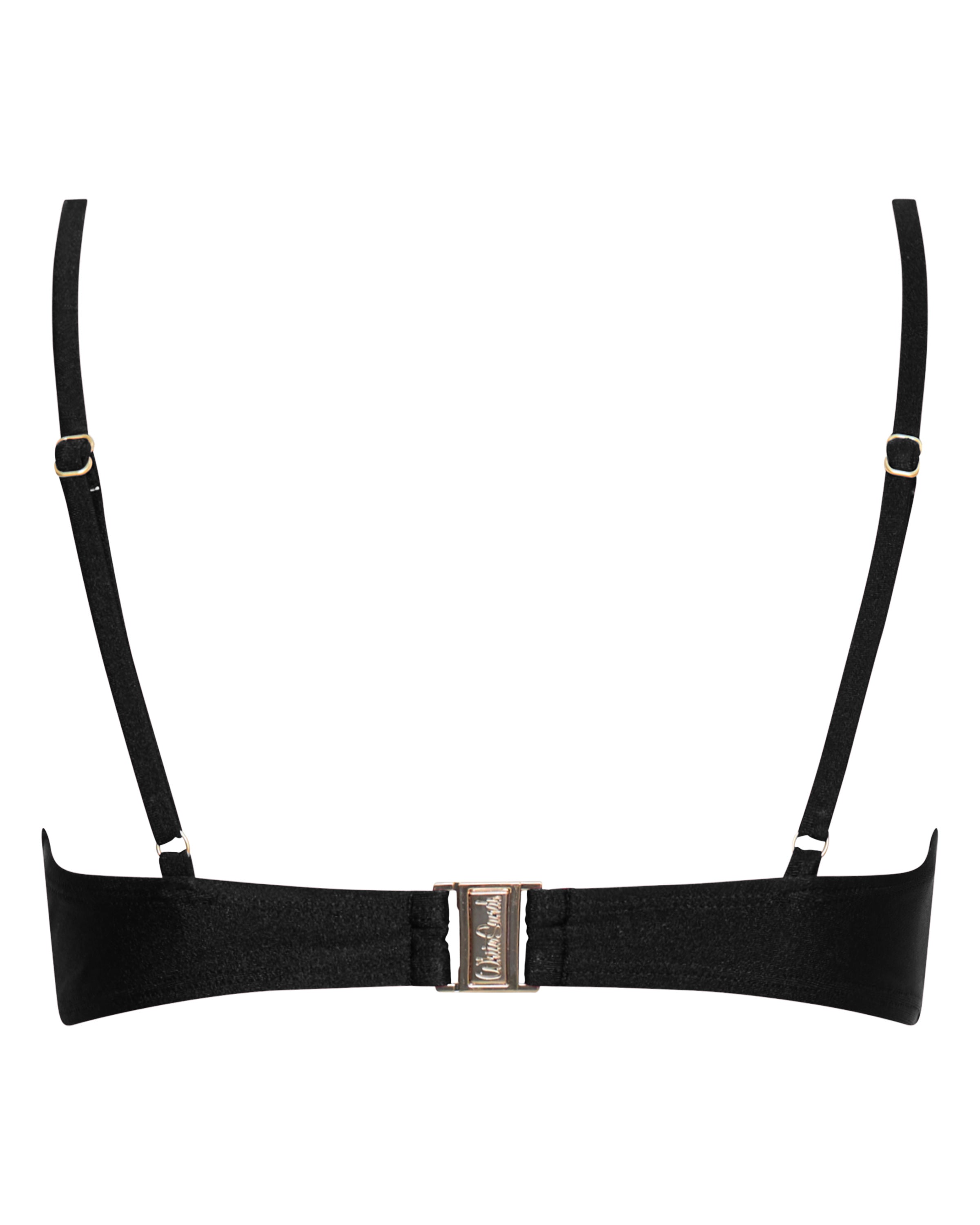 Lucy Scoop Bikini Top - Black - White Sands