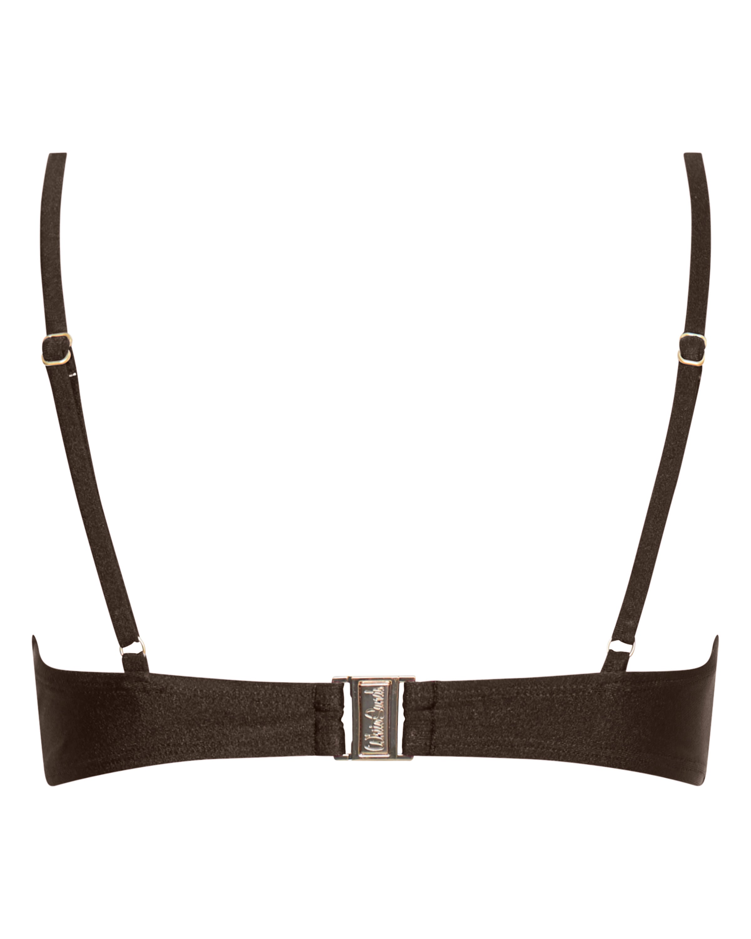 Lucy Scoop Bikini Top - Chocolate - White Sands