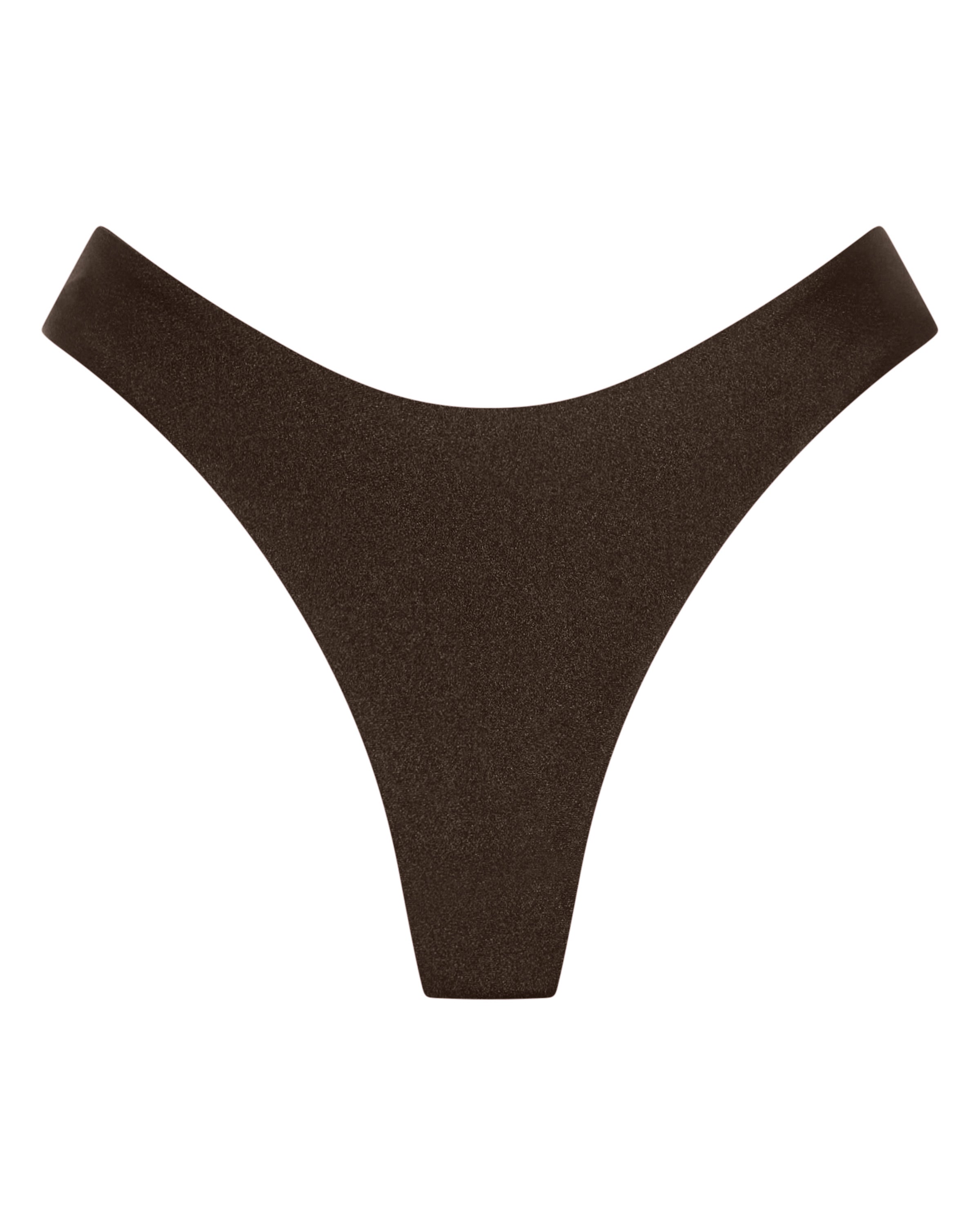 Byron Cheeky Bikini Bottoms - Chocolate - White Sands