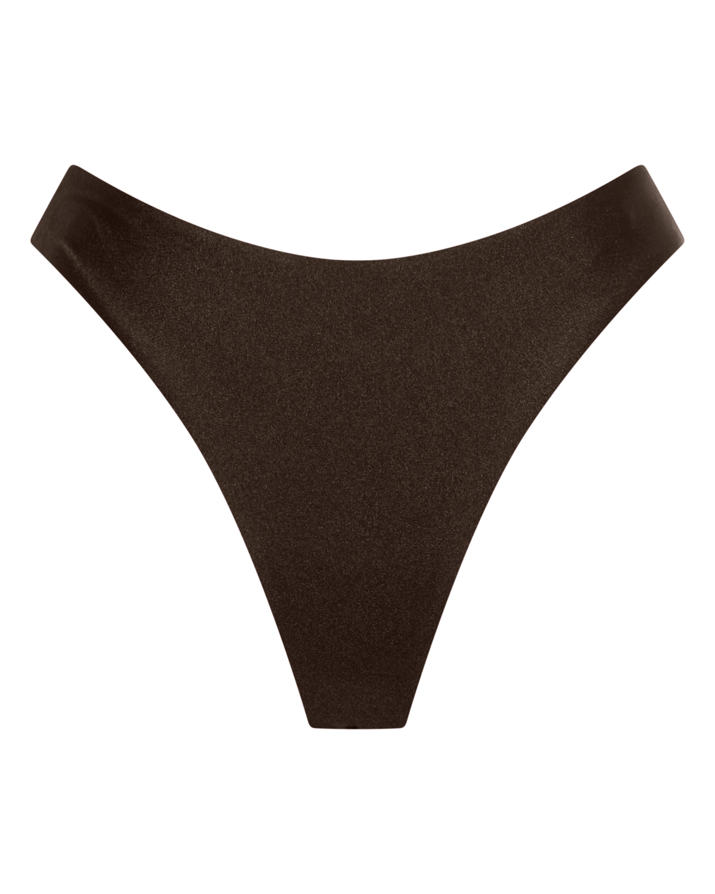 Byron Cheeky Bikini Bottoms - Chocolate - White Sands