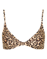 Lucy Scoop Bikini Top - Leopard - White Sands