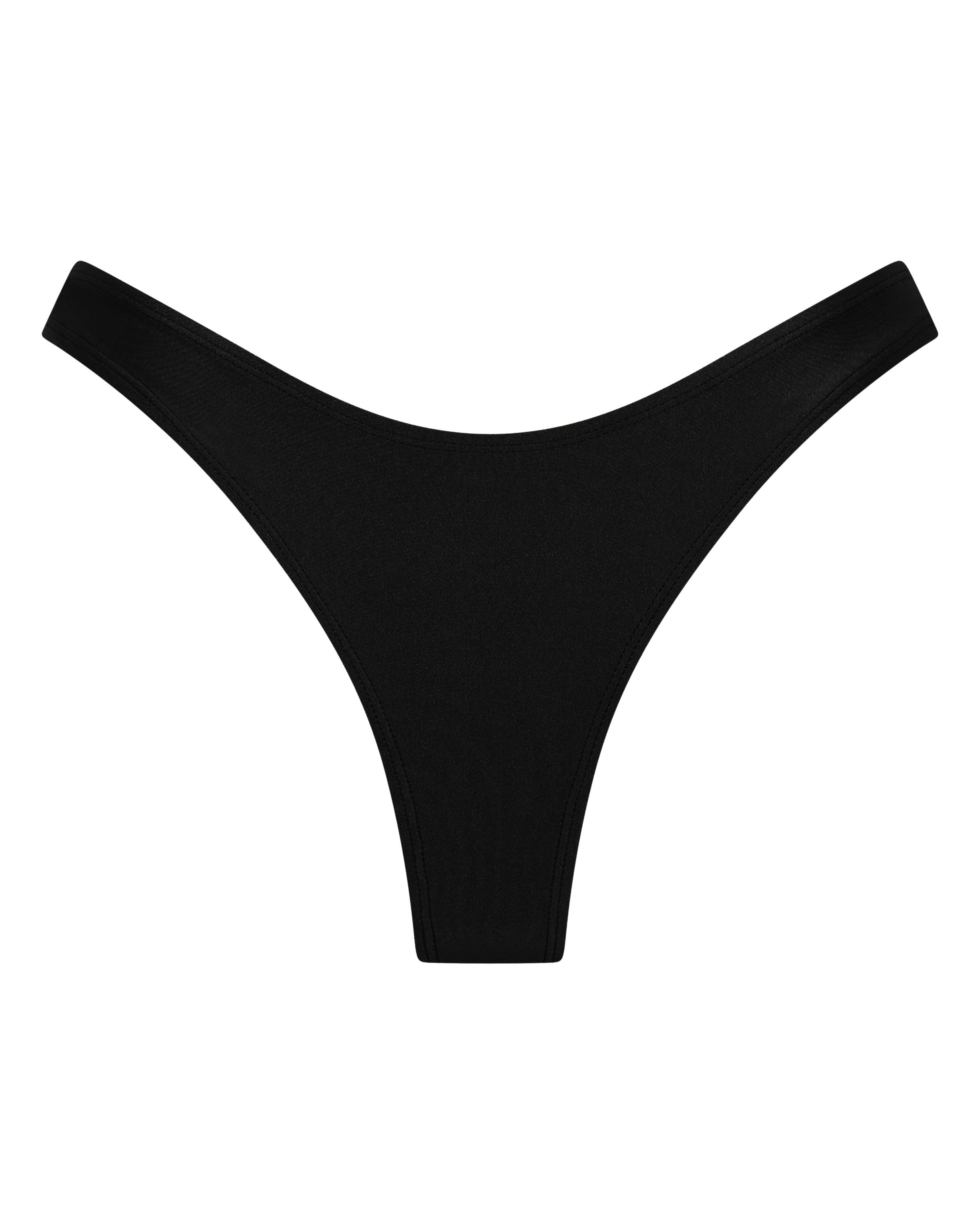Bondi Brazilian Bikini Bottoms -Black - White Sands