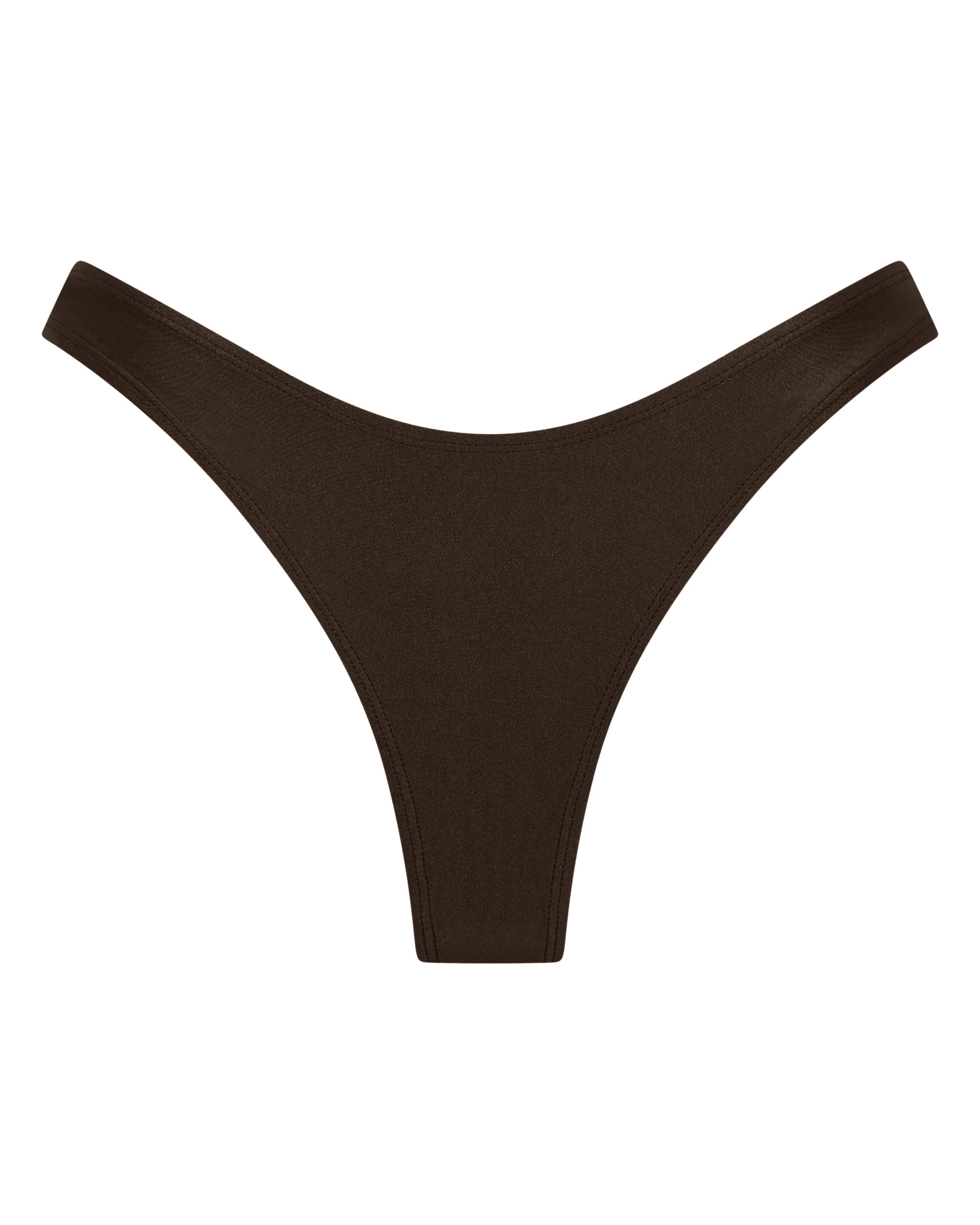 Bondi Brazilian Bikini Bottoms -Chocolate - White Sands