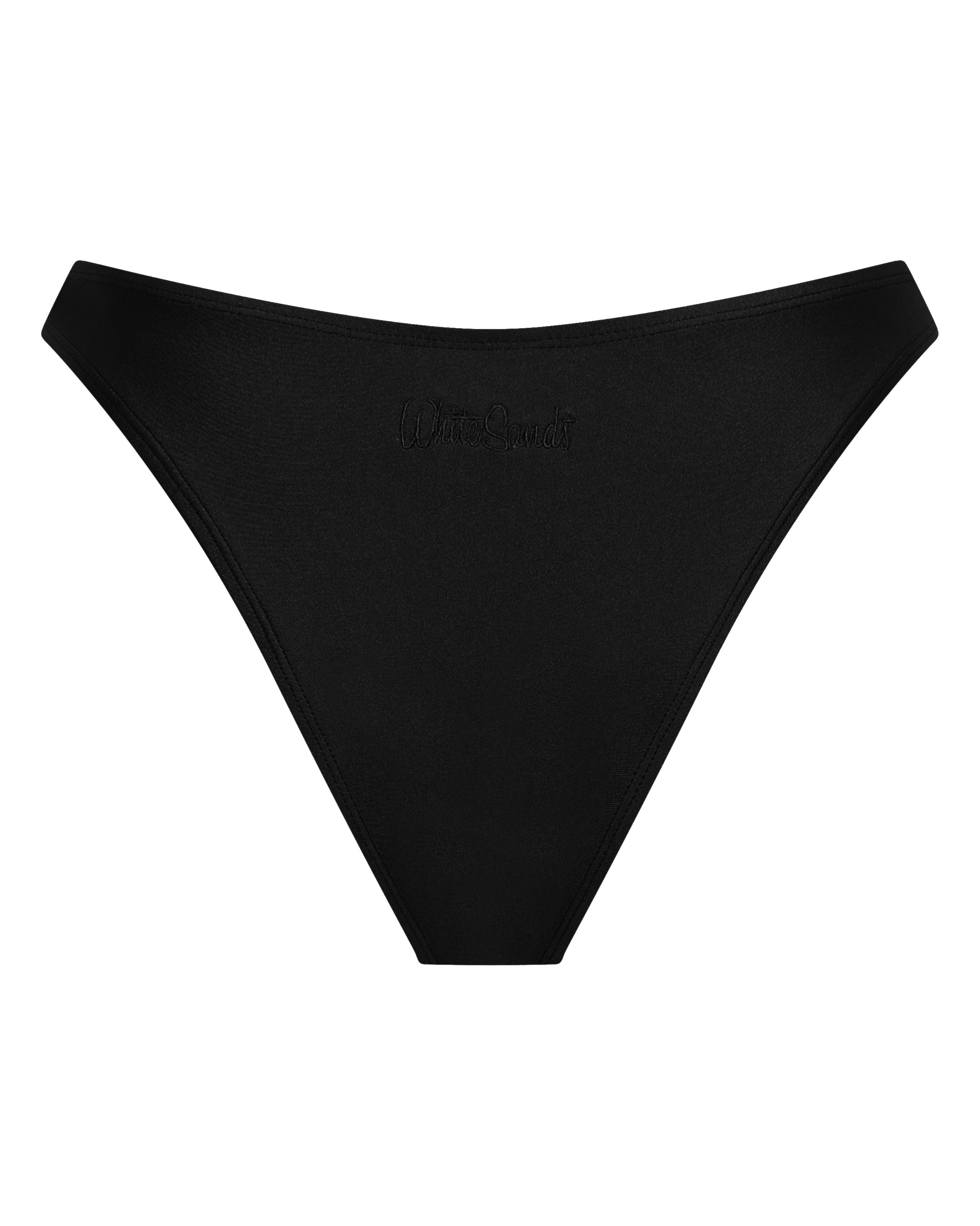 Bondi Brazilian Bikini Bottoms -Black - White Sands