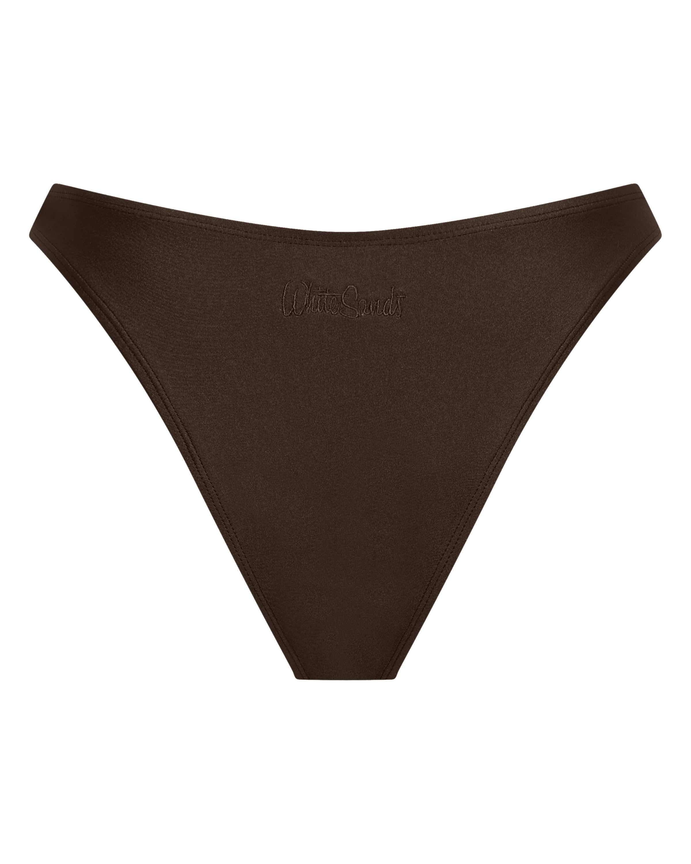 Bondi Brazilian Bikini Bottoms -Chocolate - White Sands