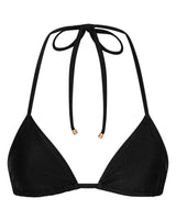 Eve Triangle Bikini Top - Black - White Sands