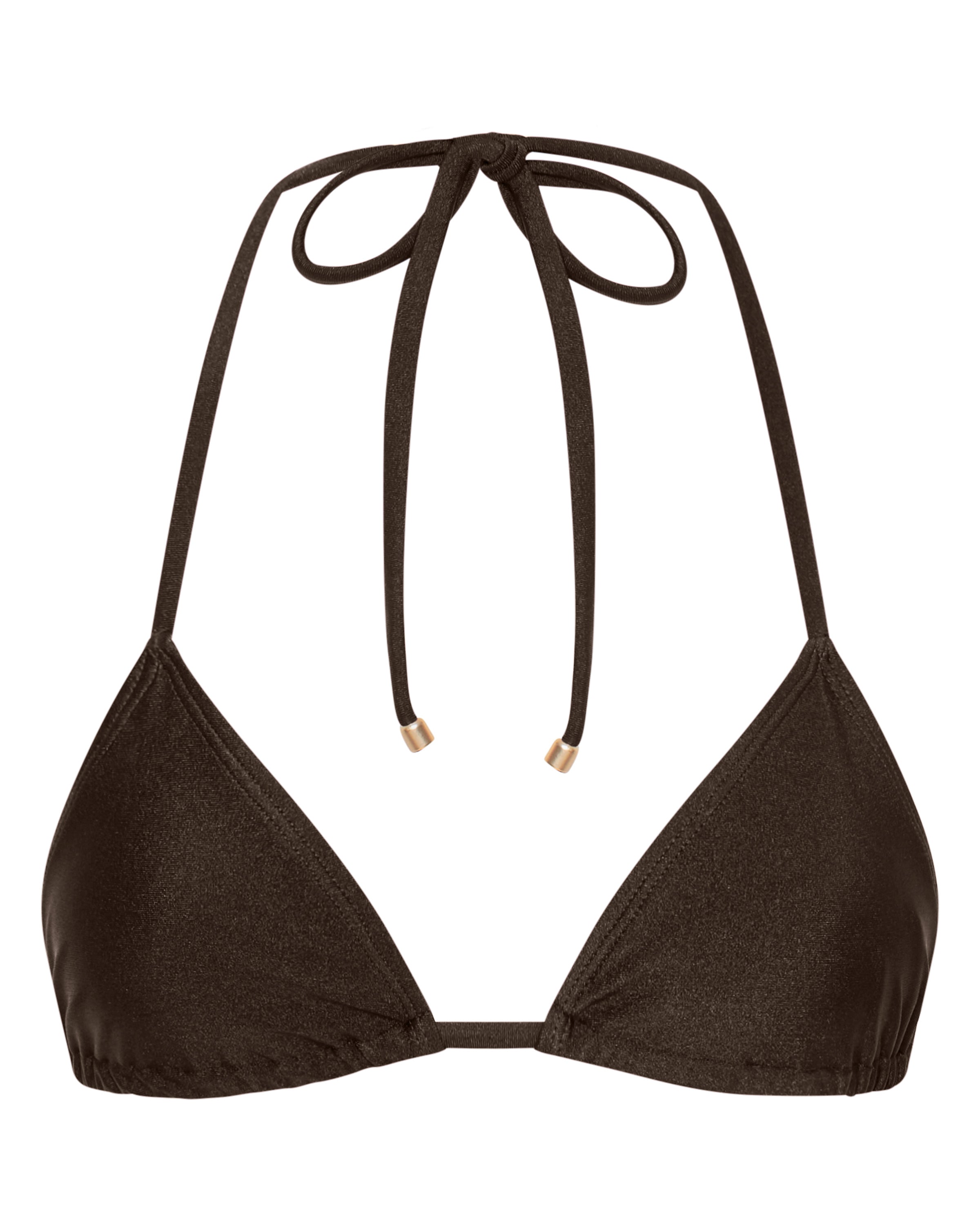 Eve Triangle Bikini Top - Chocolate - White Sands