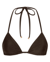 Eve Triangle Bikini Top - Chocolate - White Sands