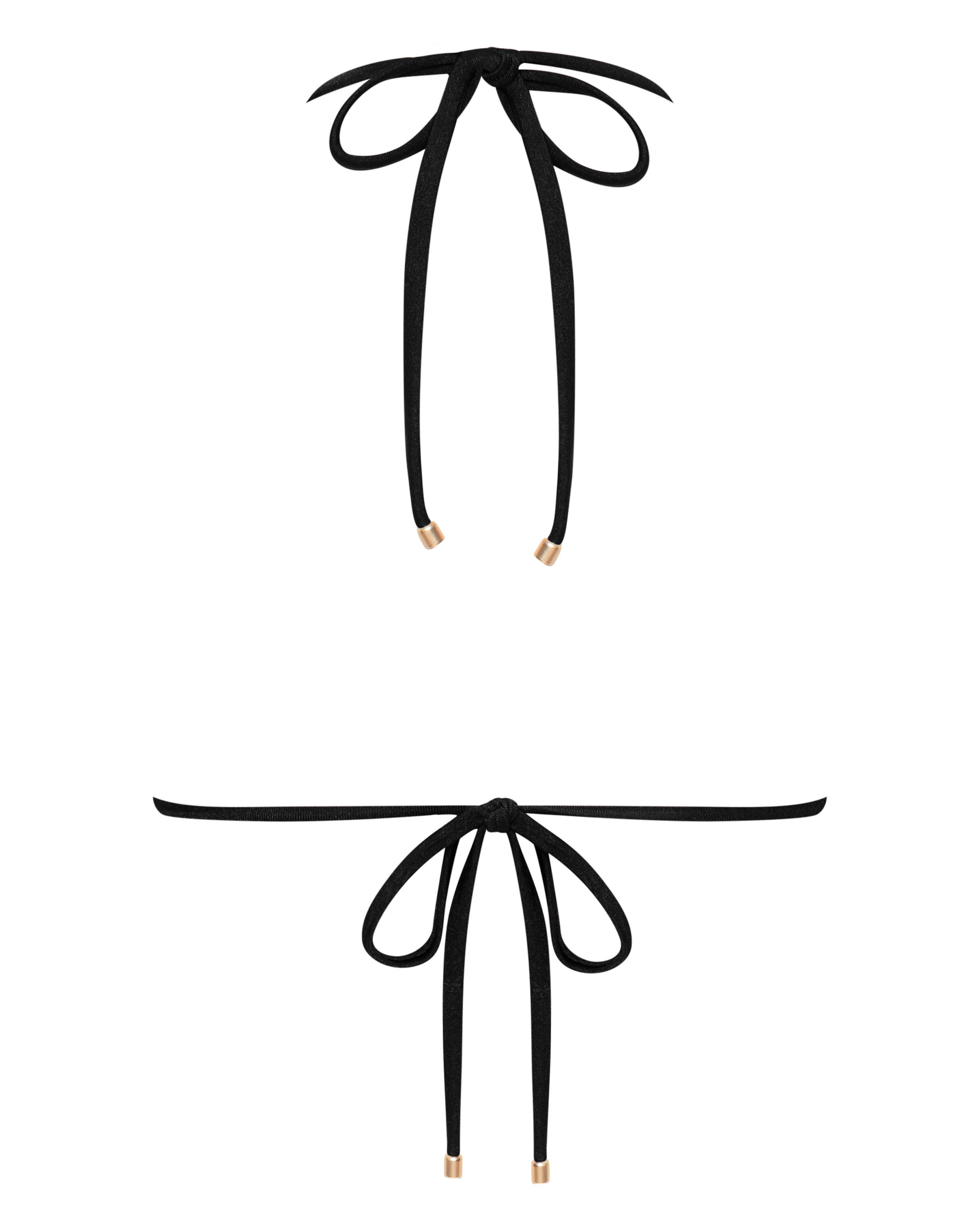 Eve Triangle Bikini Top - Black - White Sands