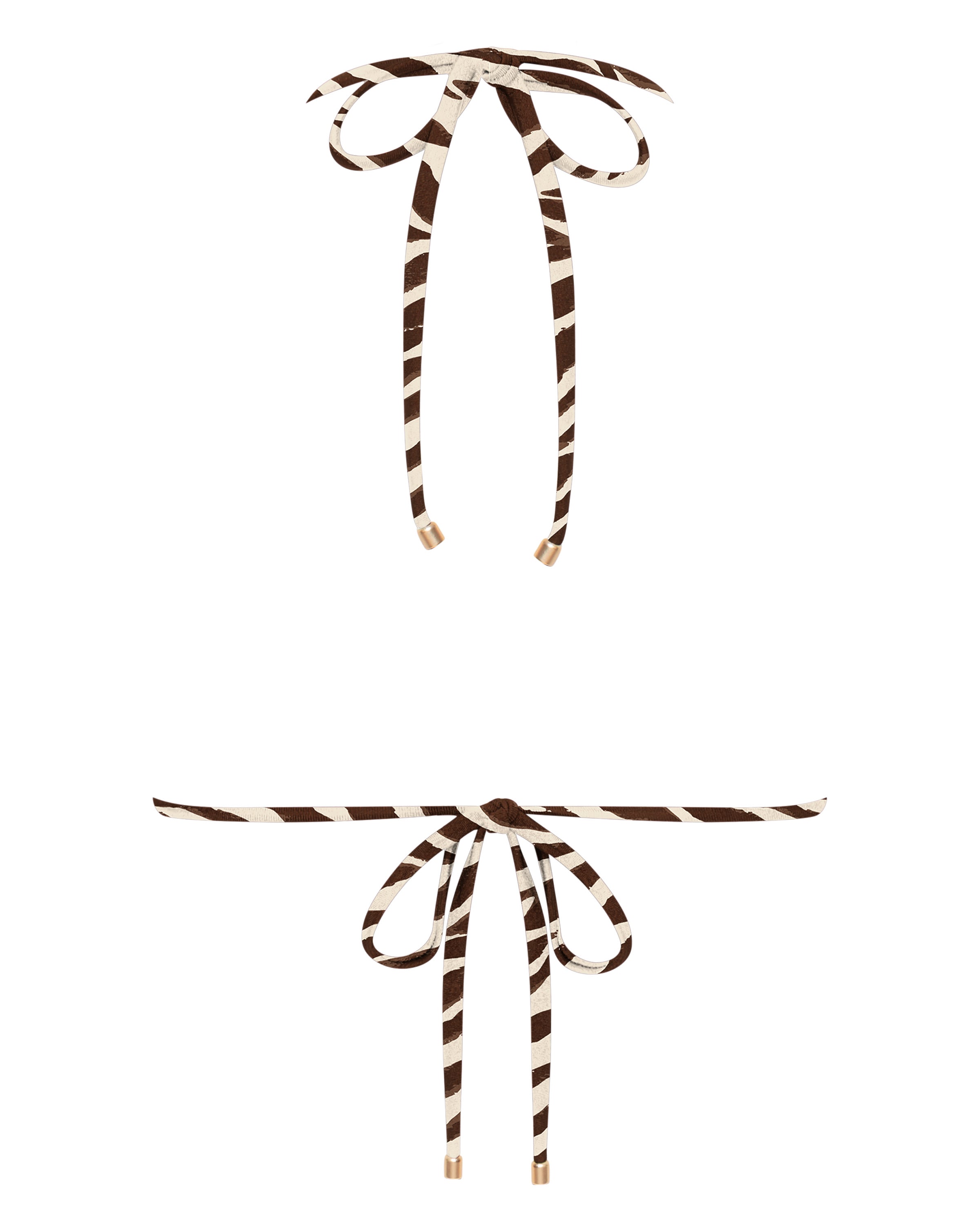 Eve Triangle Bikini Top - Tiger - White Sands