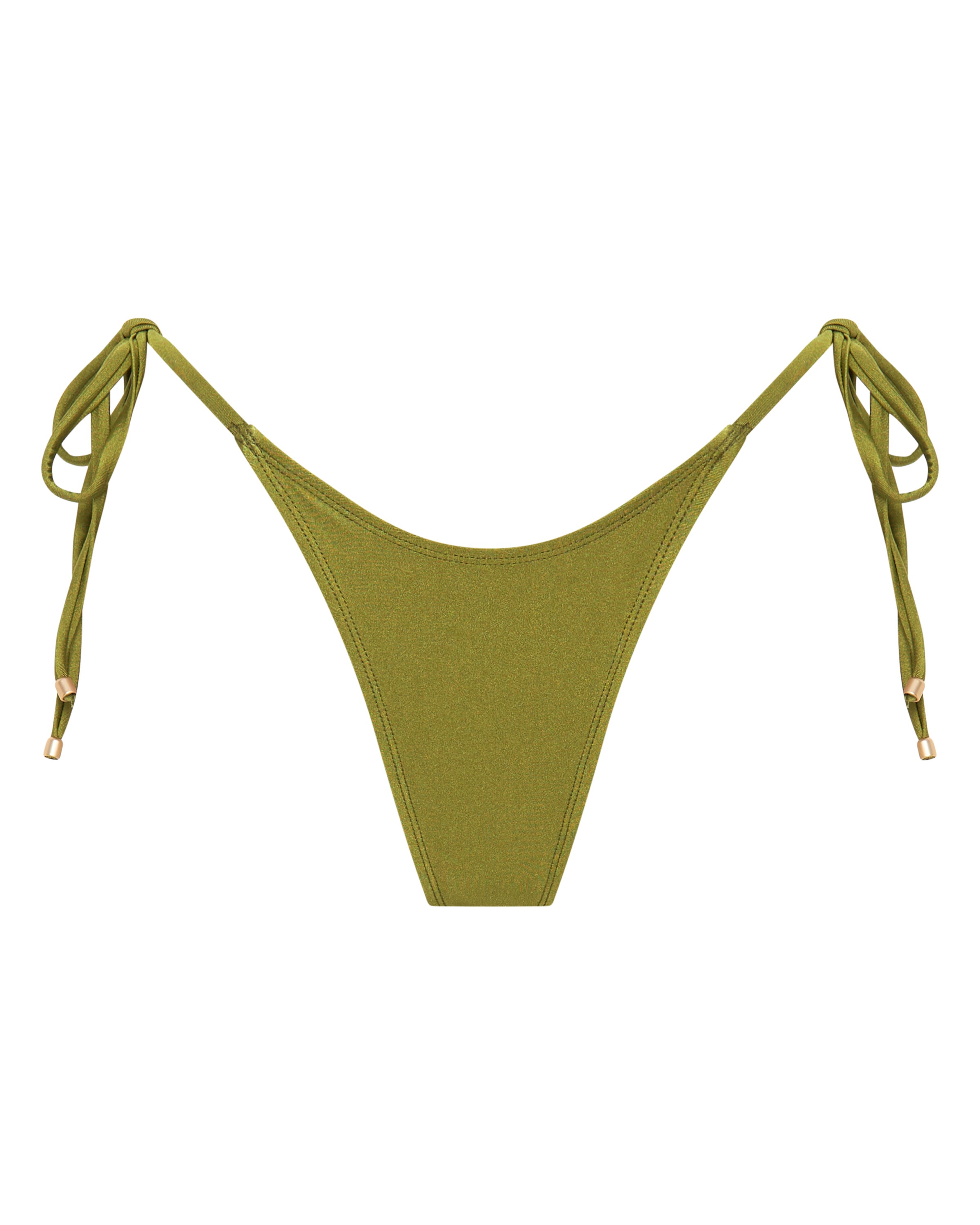 Hayman Thong Bikini Bottoms - Olive Green - White Sands
