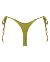 Hayman Thong Bikini Bottoms - Olive Green - White Sands