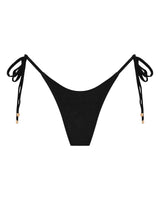 Hayman Thong Bikini Bottoms - Black - White Sands