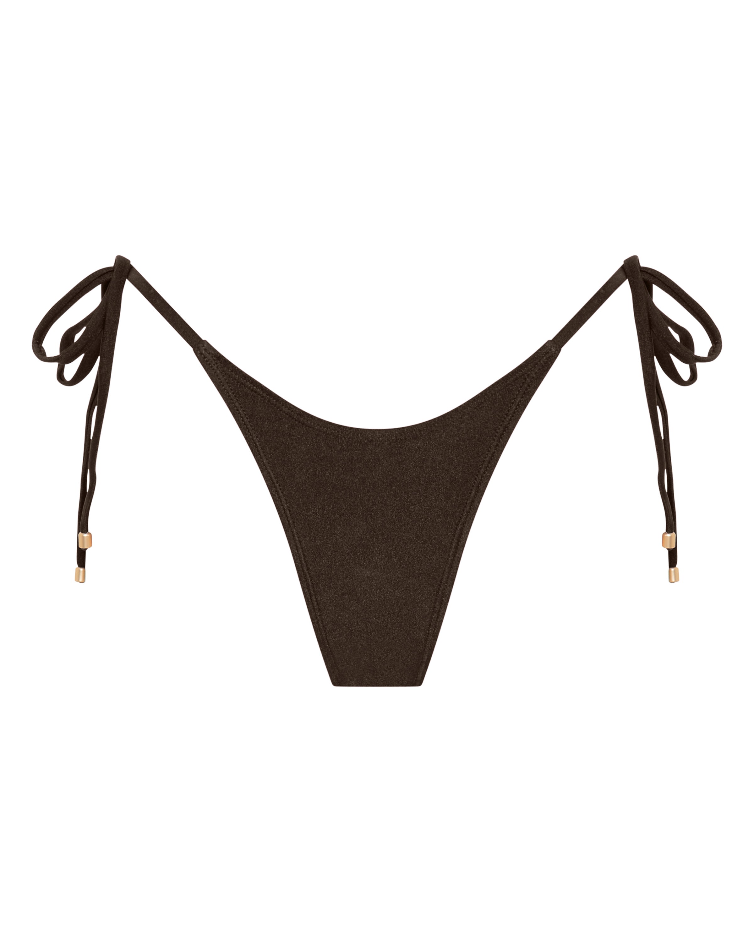 Hayman Thong Bikini Bottoms - Chocolate - White Sands