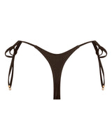 Hayman Thong Bikini Bottoms - Chocolate - White Sands