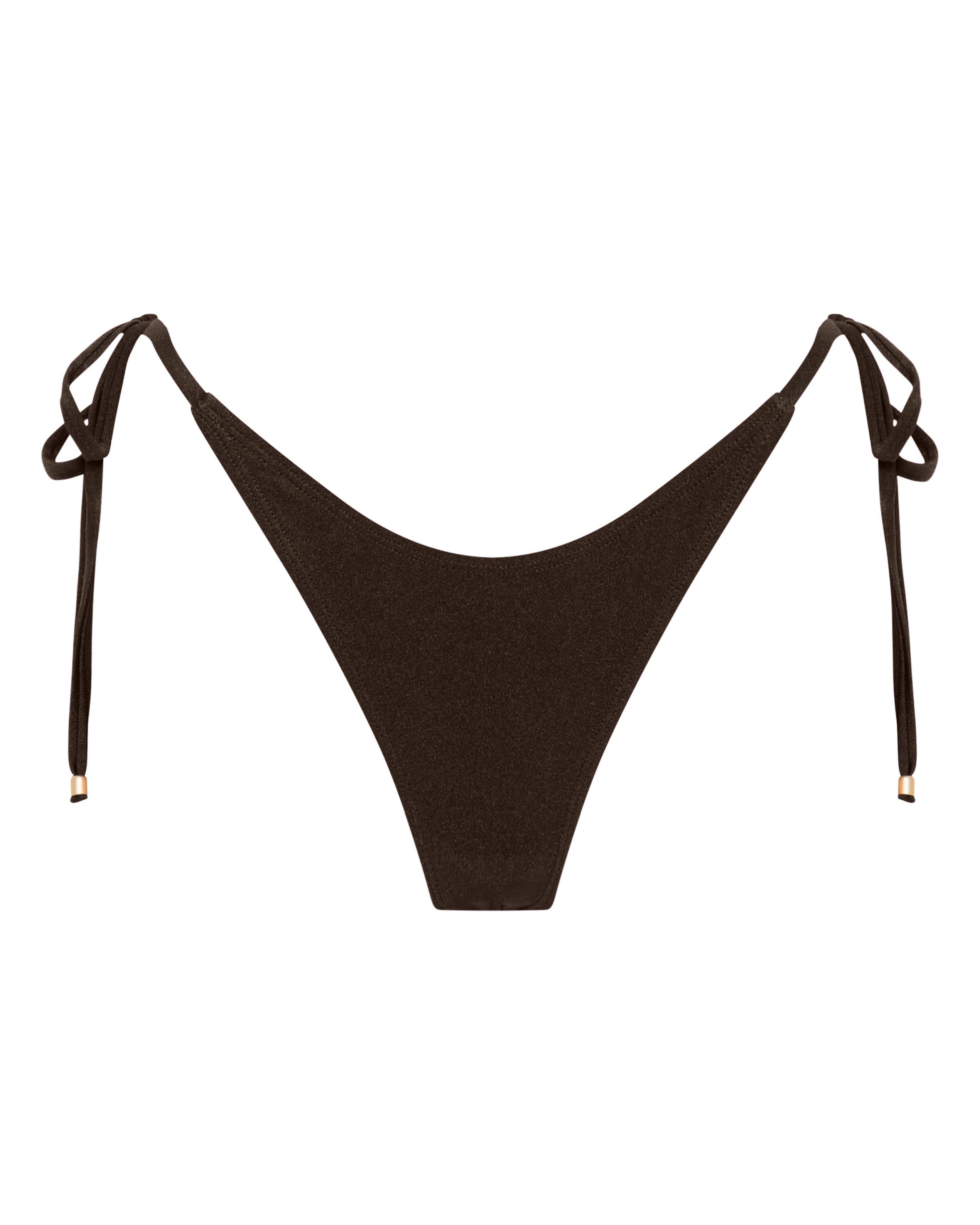 Tally String Bikini Bottoms - Chocolate - White Sands