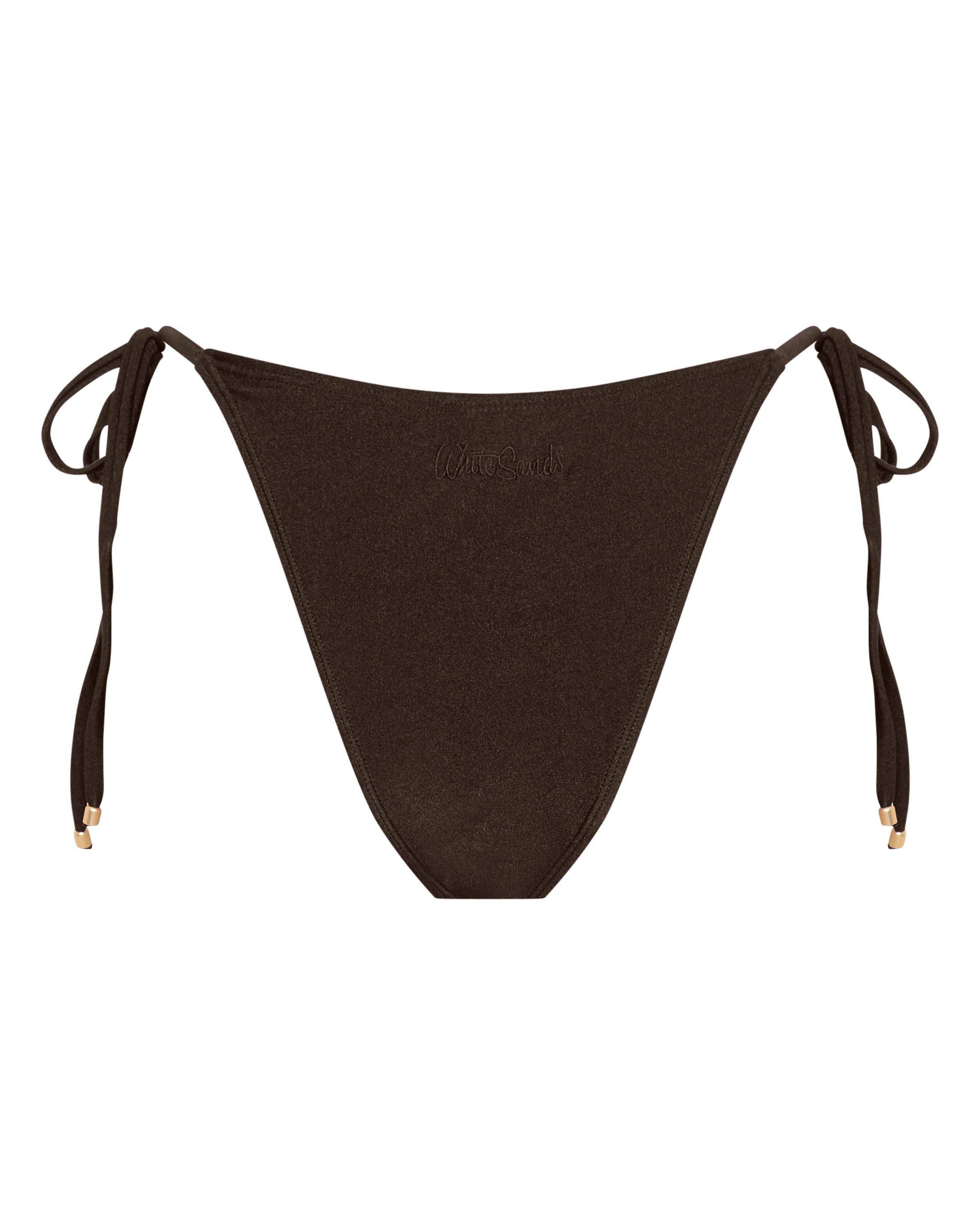 Tally String Bikini Bottoms - Chocolate - White Sands