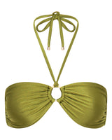 Mia Bandeau Bikini Top - Olive - White Sands