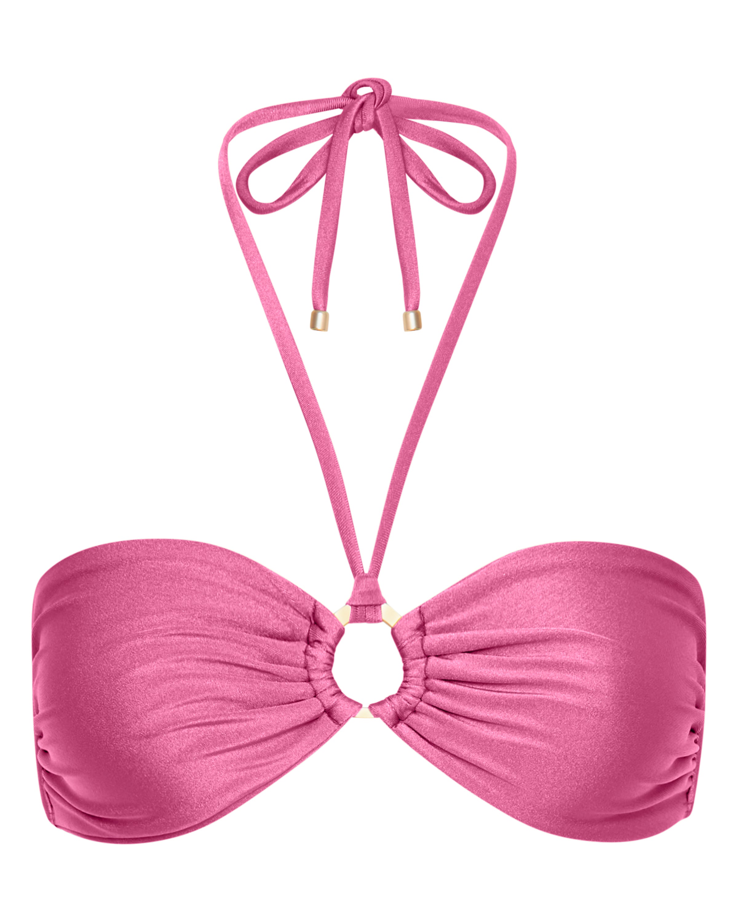 Mia Strapless Bandeau Bikini Top - Peony - White Sands