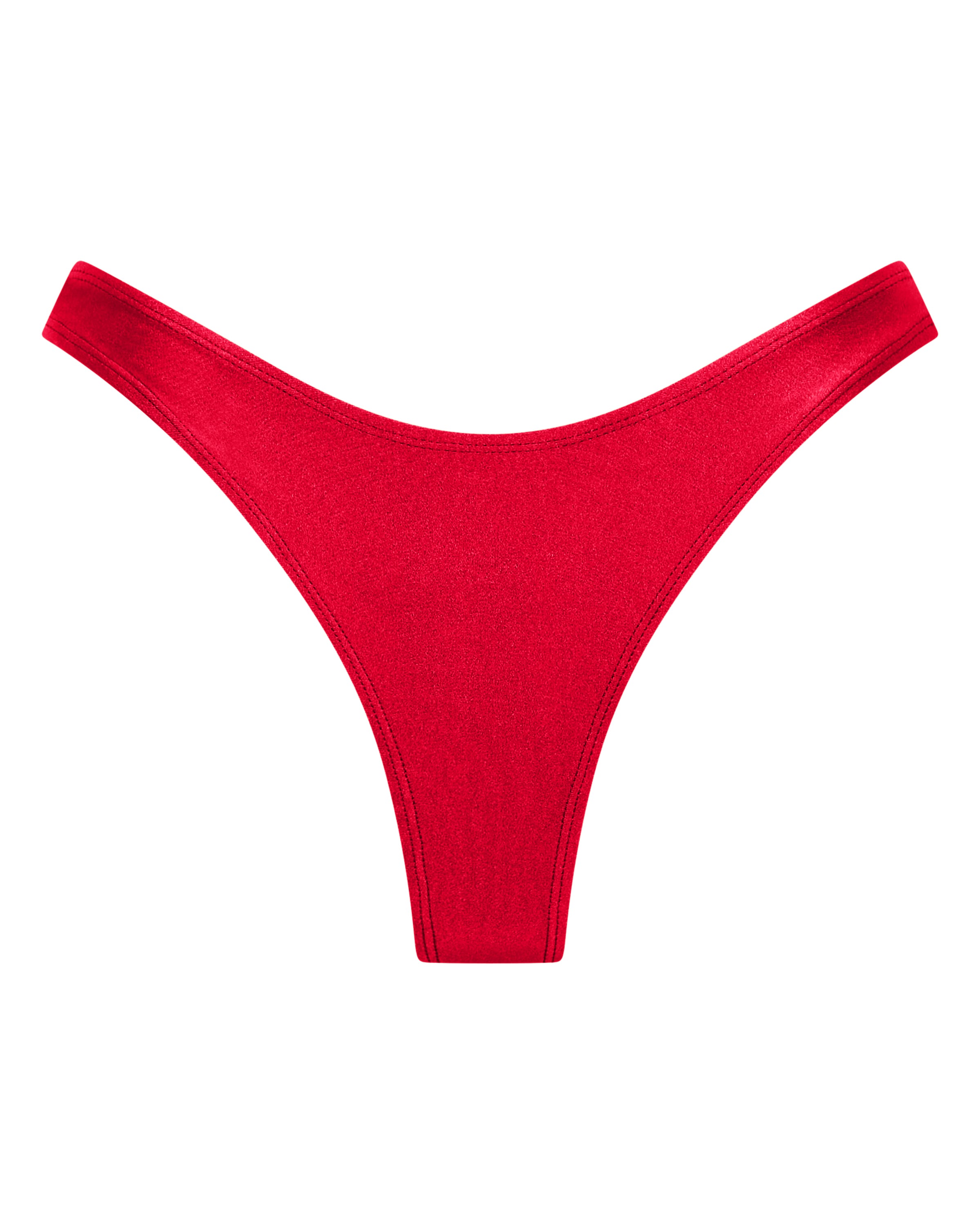 Bondi Brazilian Bikini Bottoms -Cherry - White Sands