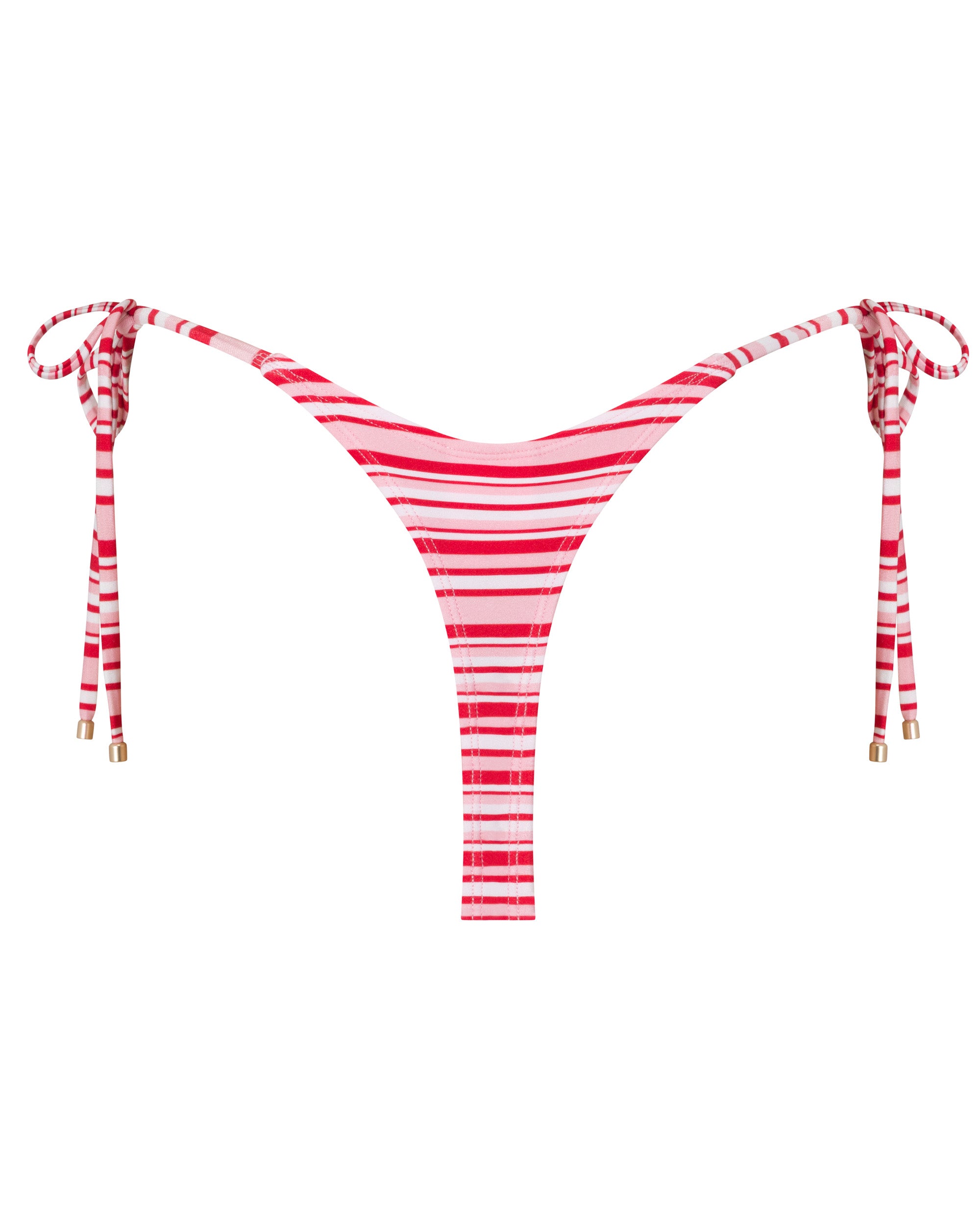 Hayman Thong Bikini Bottoms - Candy Stripe - White Sands