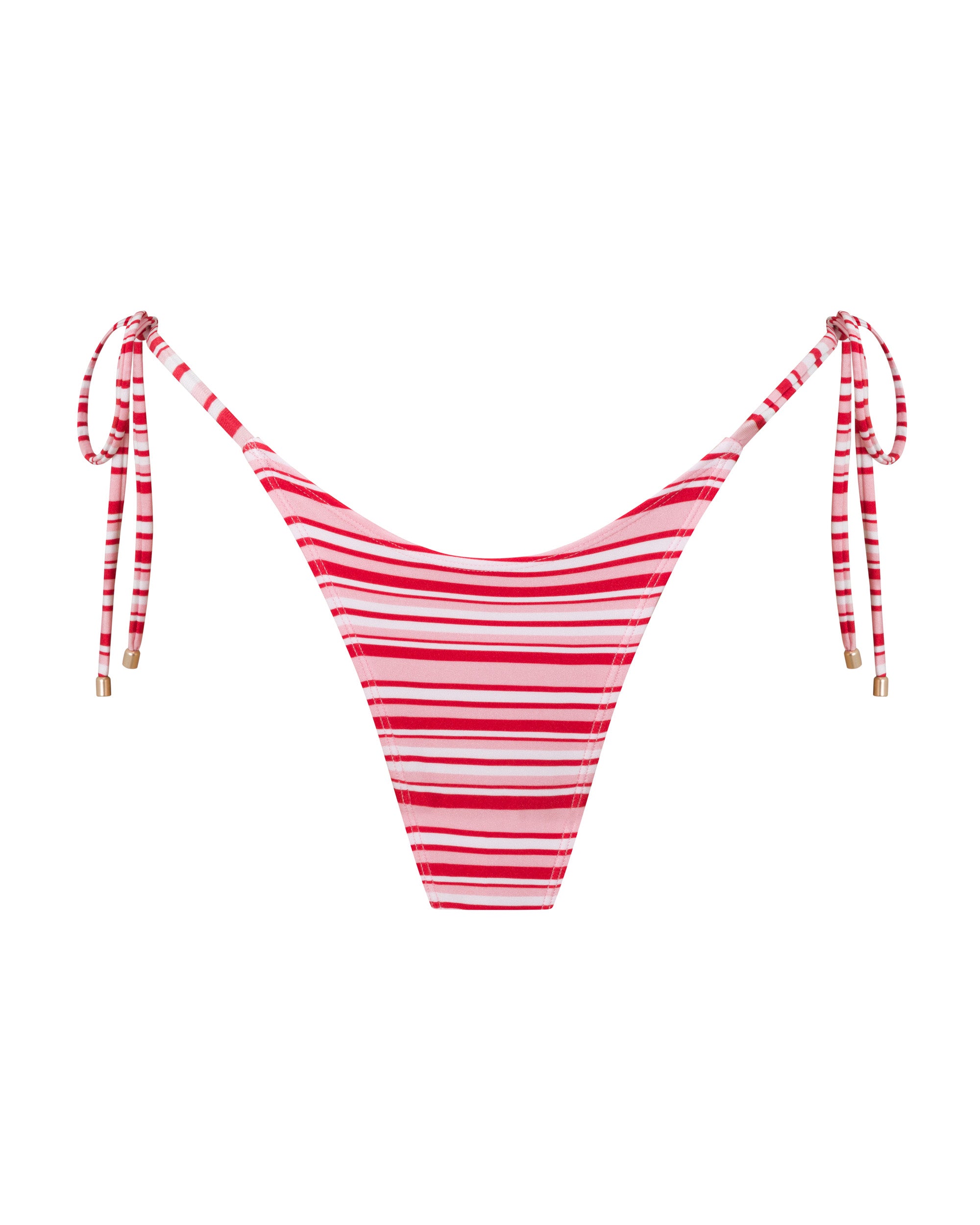 Hayman Thong Bikini Bottoms - Candy Stripe - White Sands