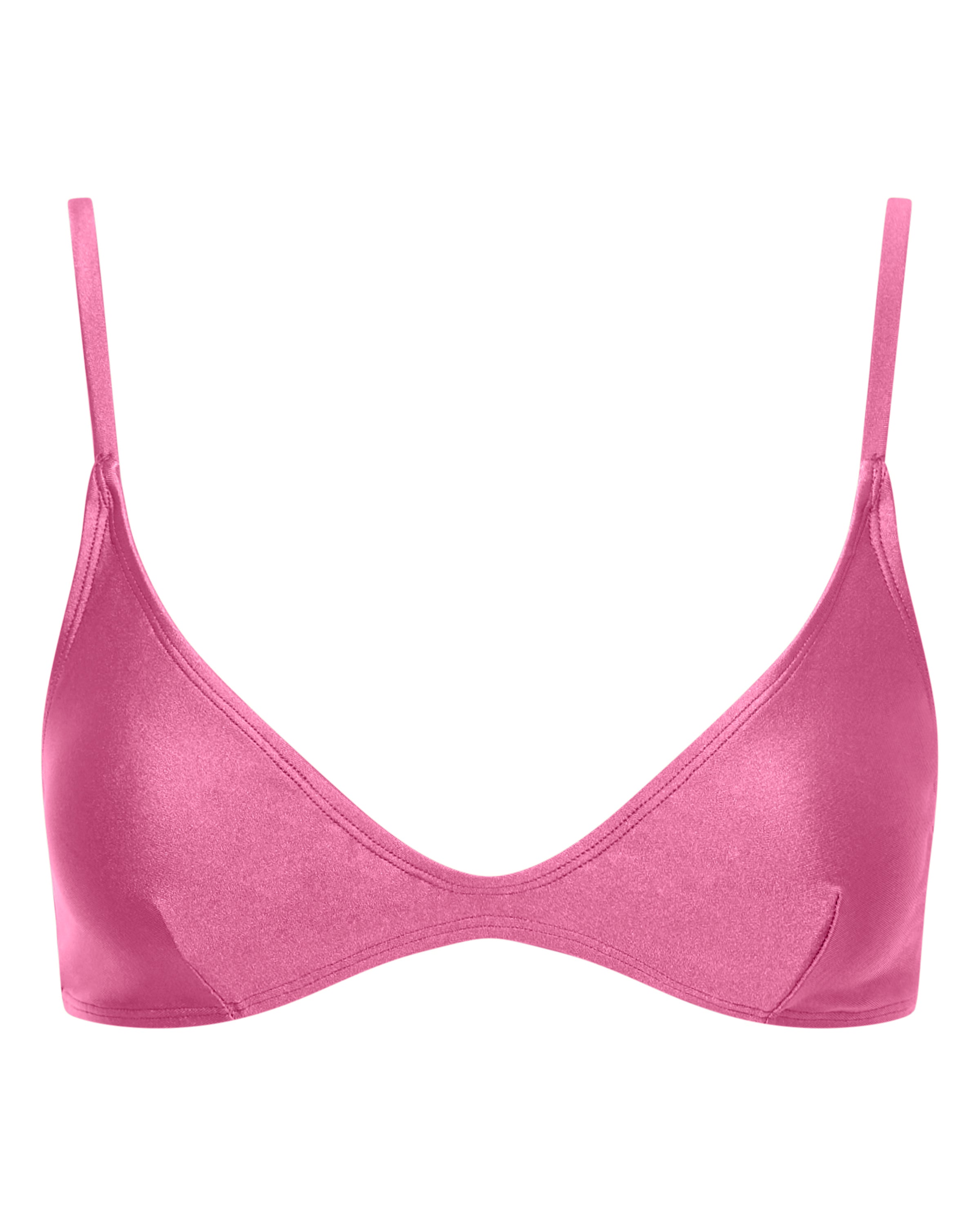 Lucy Scoop Bikini Top - Peony - White Sands