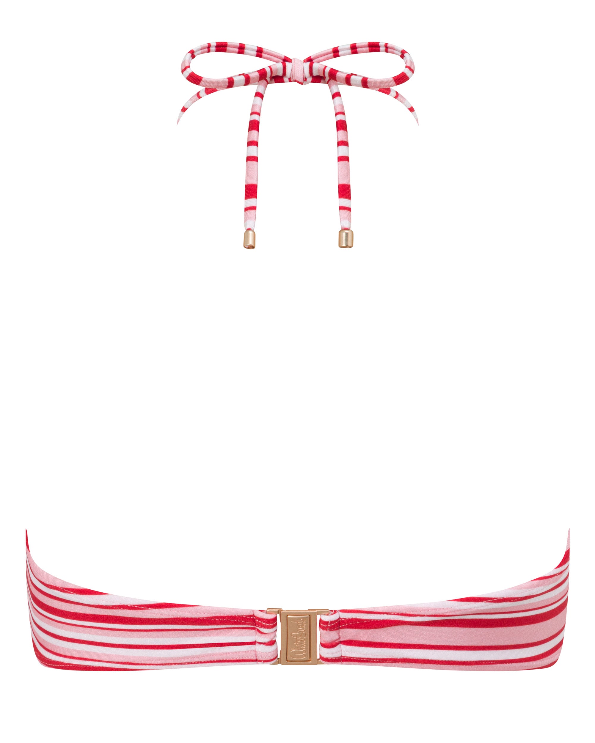 Mia Strapless Bandeau Bikini Top - Candy Stripe - White Sands