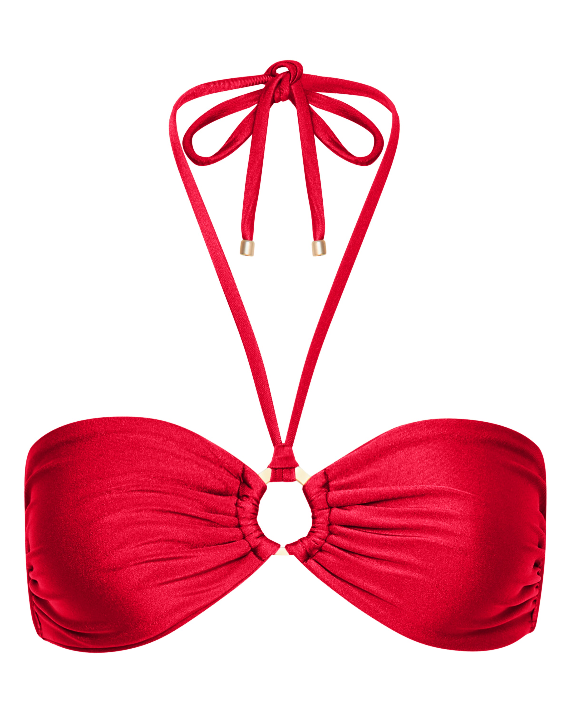 Mia Strapless Bandeau Bikini Top - Cherry - White Sands