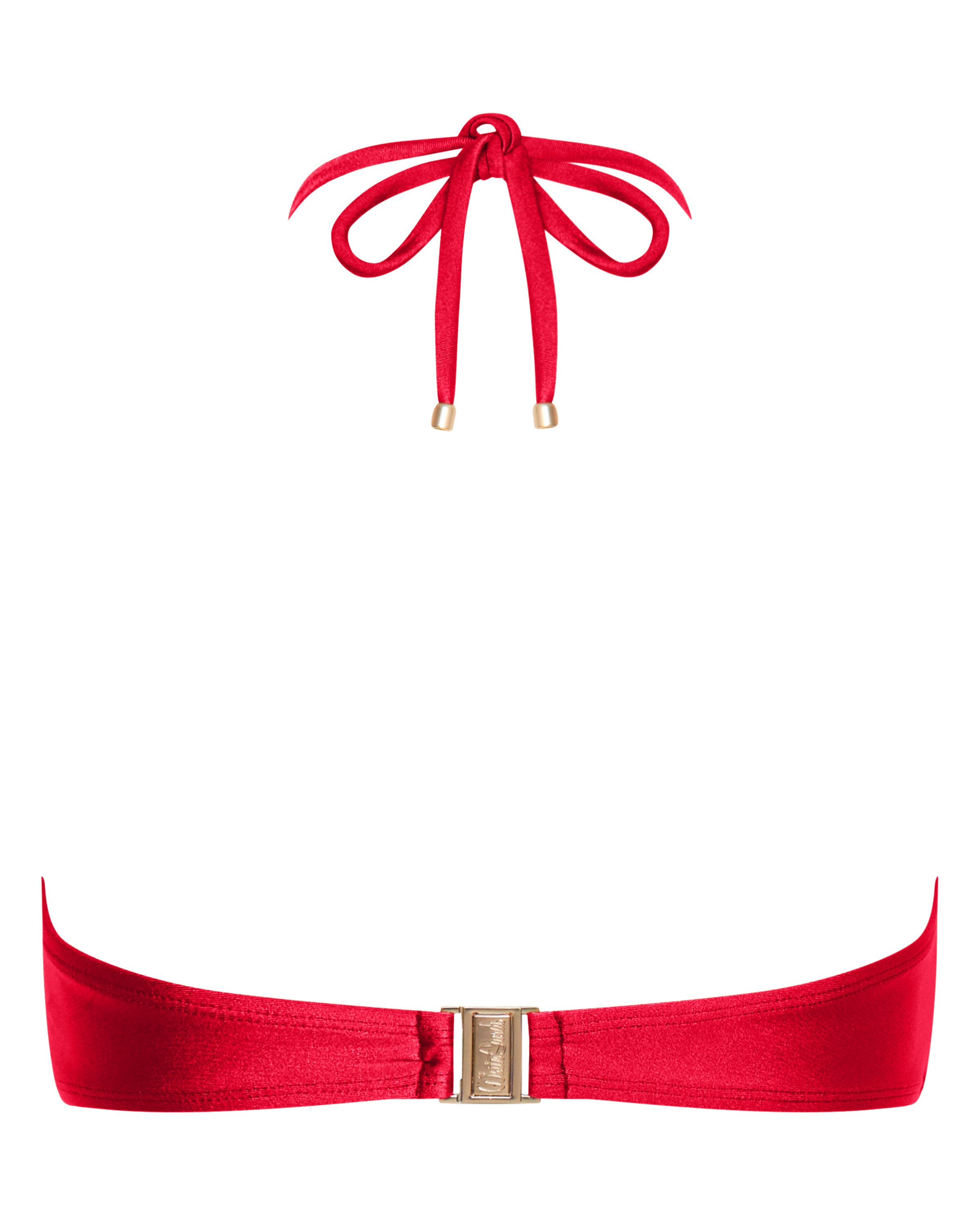 Mia Strapless Bandeau Bikini Top - Cherry - White Sands