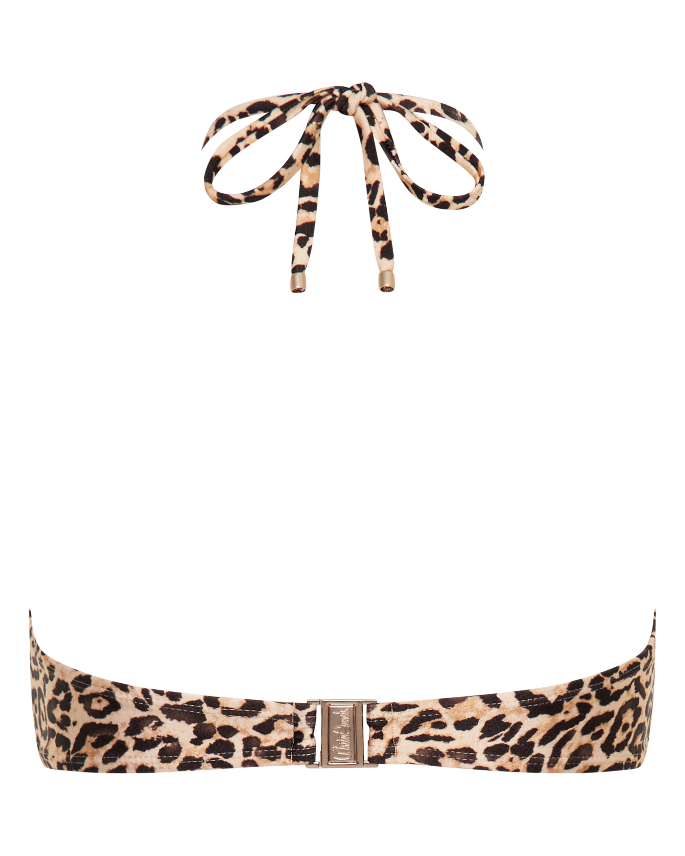 Mia Strapless Bandeau Bikini Top - Leopard - White Sands