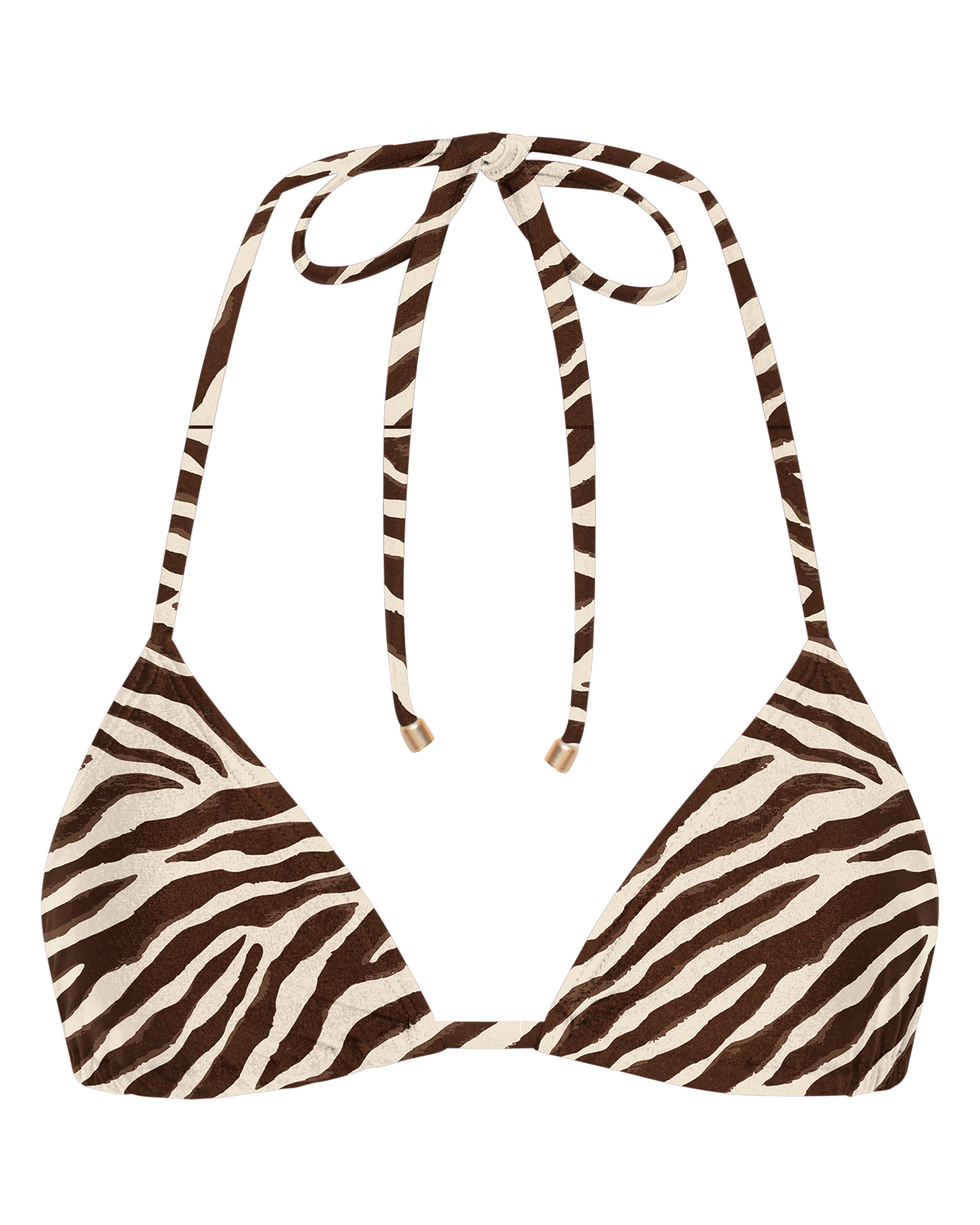 Eve Triangle Bikini Top - Tiger - White Sands