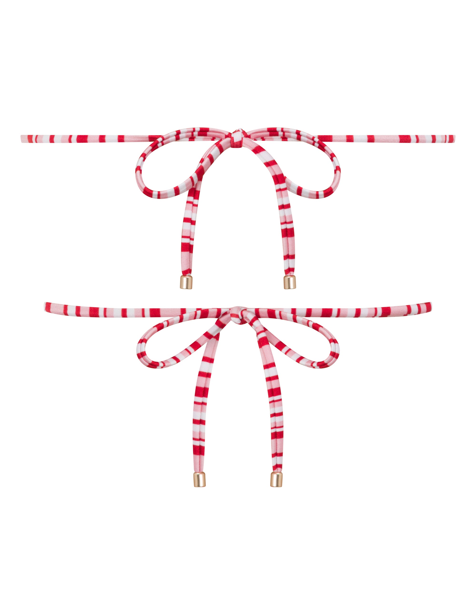 Noosa String Bikini Top - Candy Stripe - White Sands