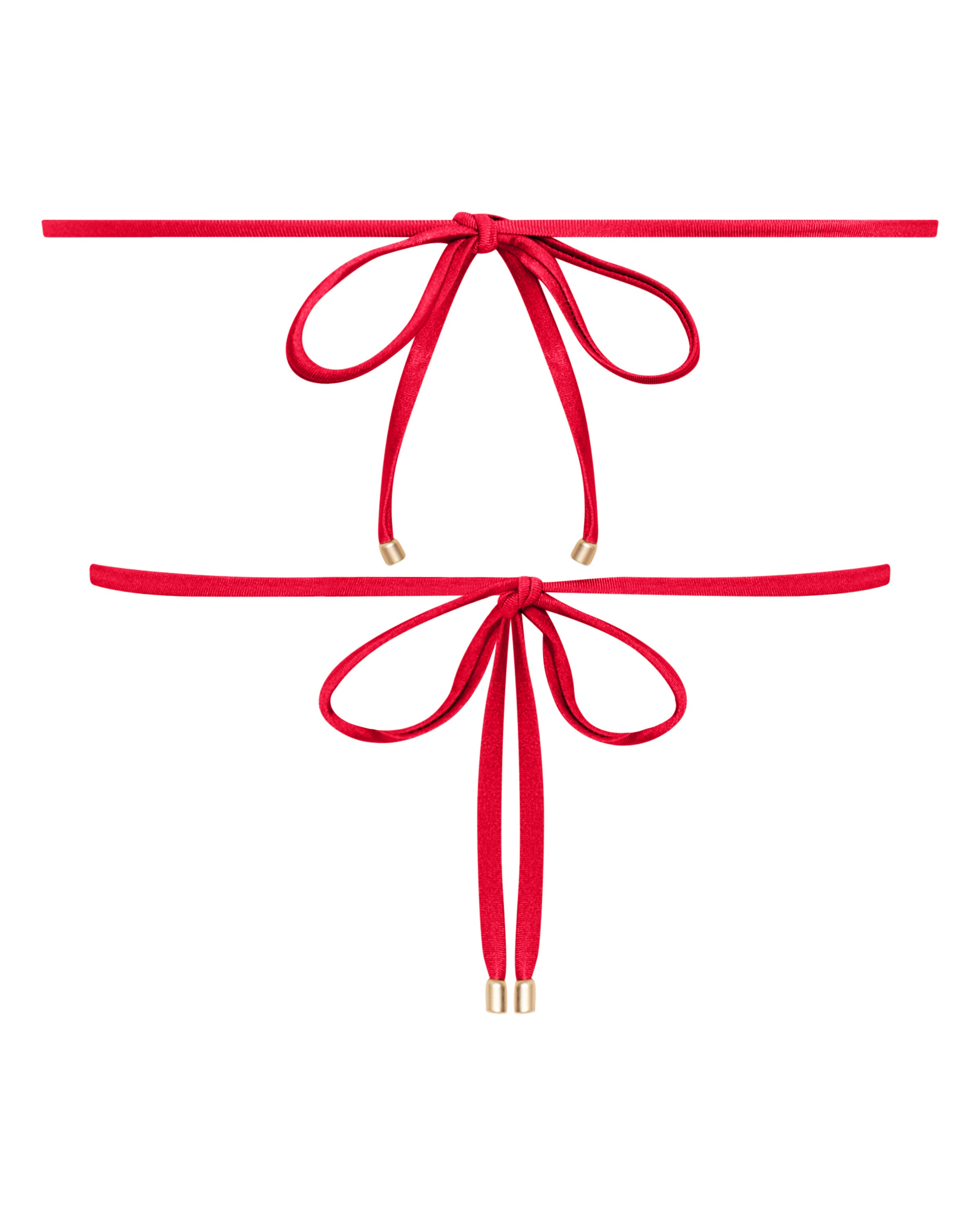 Noosa String Bikini Top - Cherry - White Sands