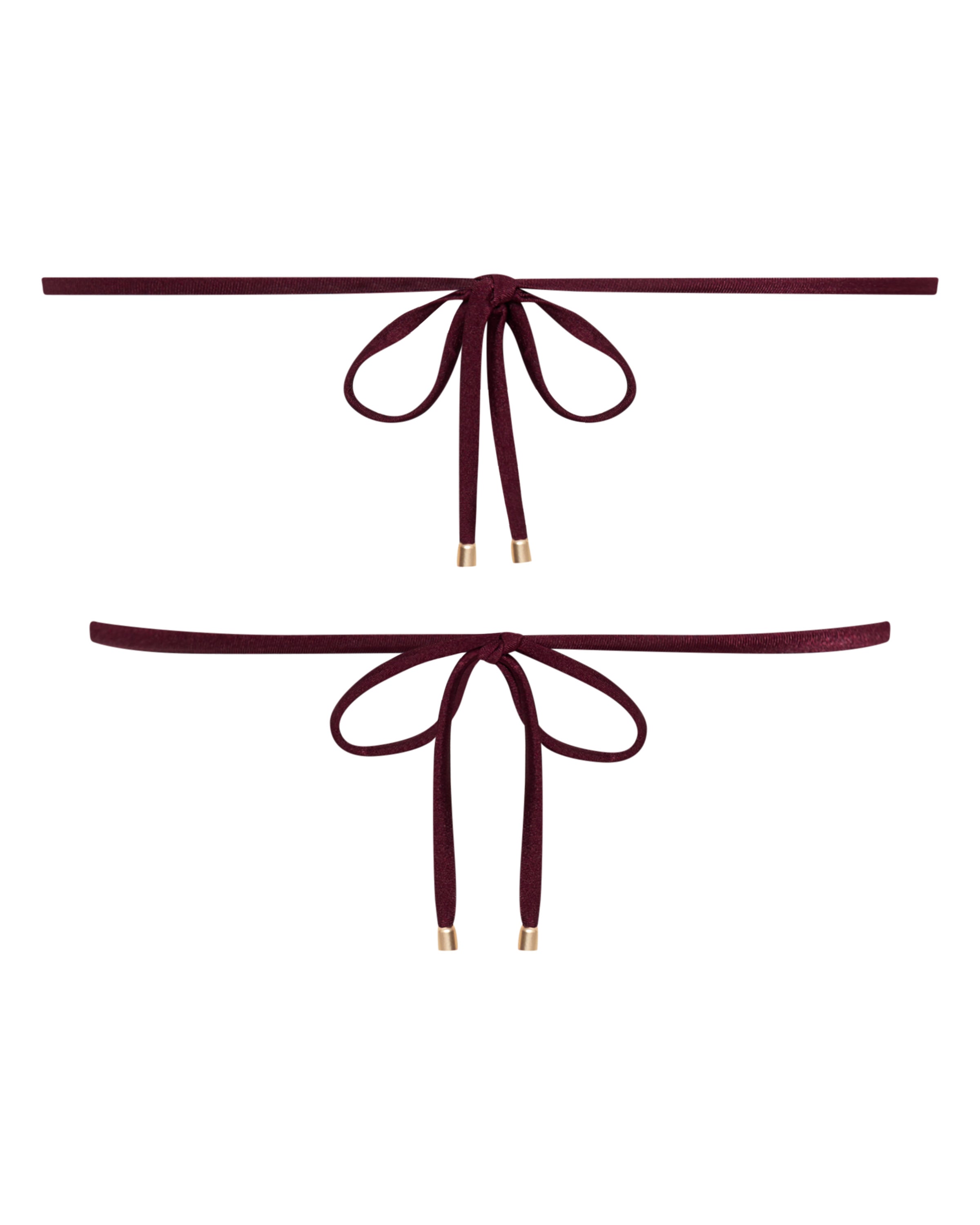 Noosa String Bikini Top - Merlot - White Sands