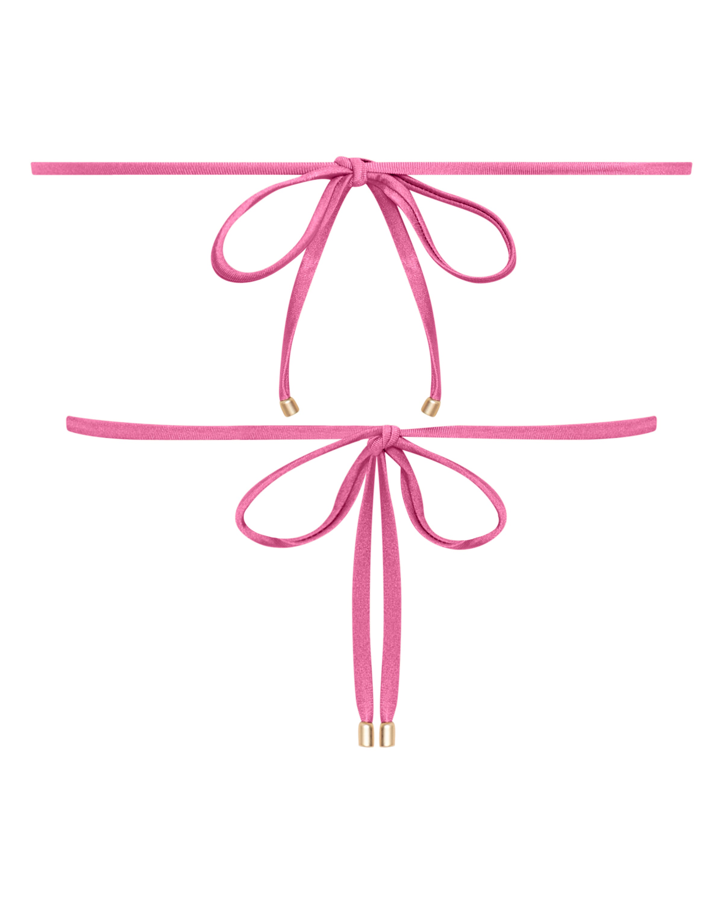 Noosa String Bikini Top - Peony - White Sands