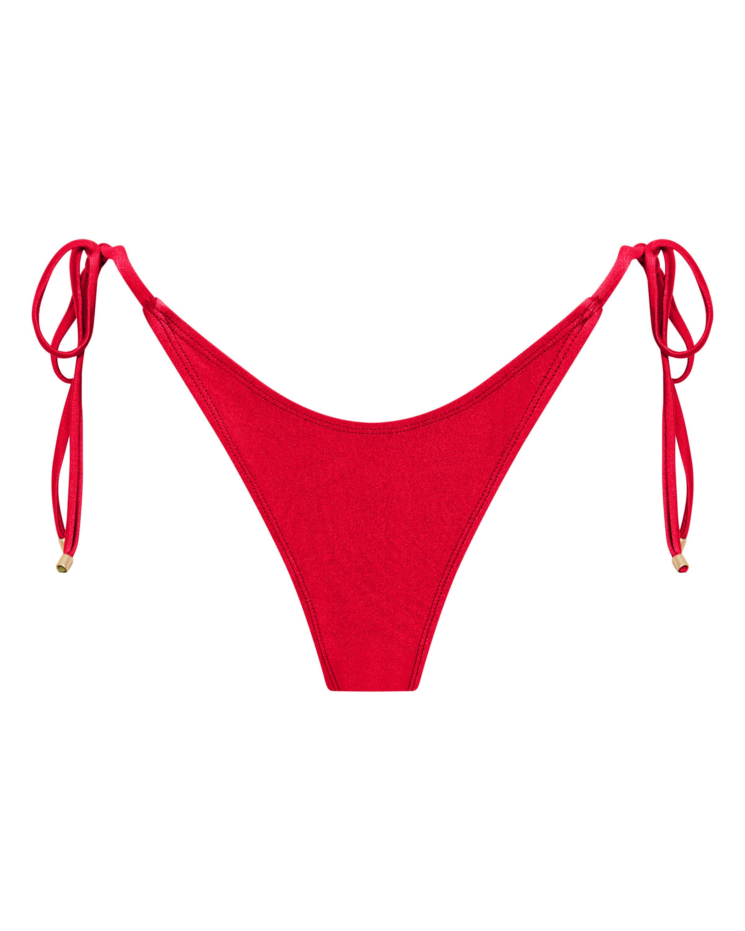 Tally String Bikini Bottoms - Cherry - White Sands