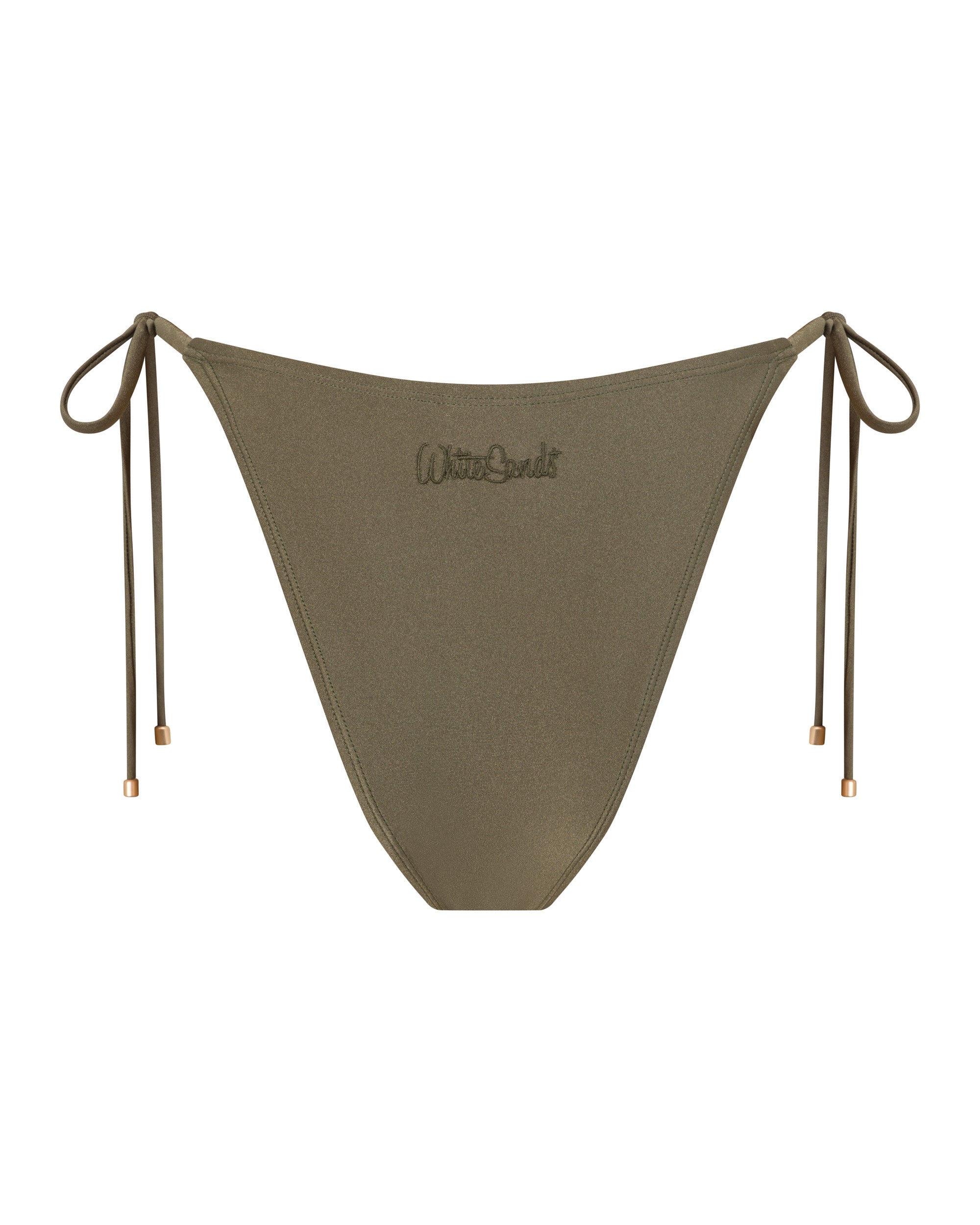 Tally String Bikini Bottoms - Mangrove - White Sands