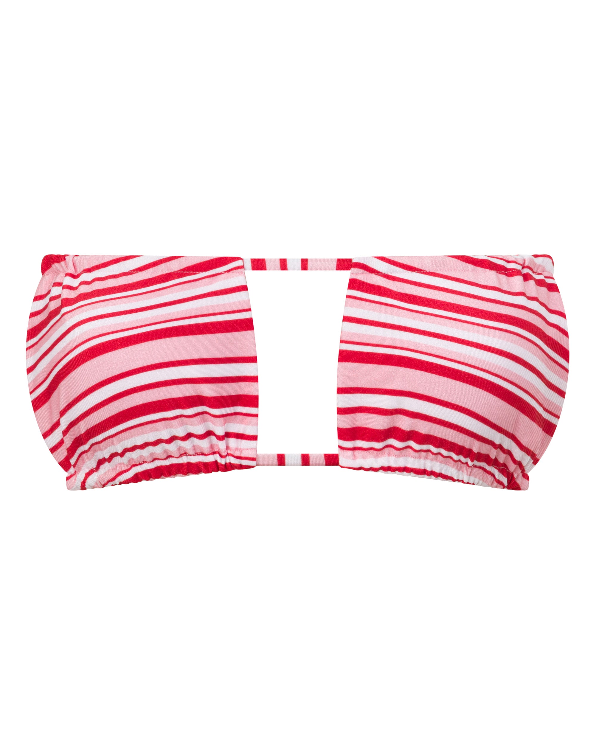 Noosa String Bikini Top - Candy Stripe - White Sands